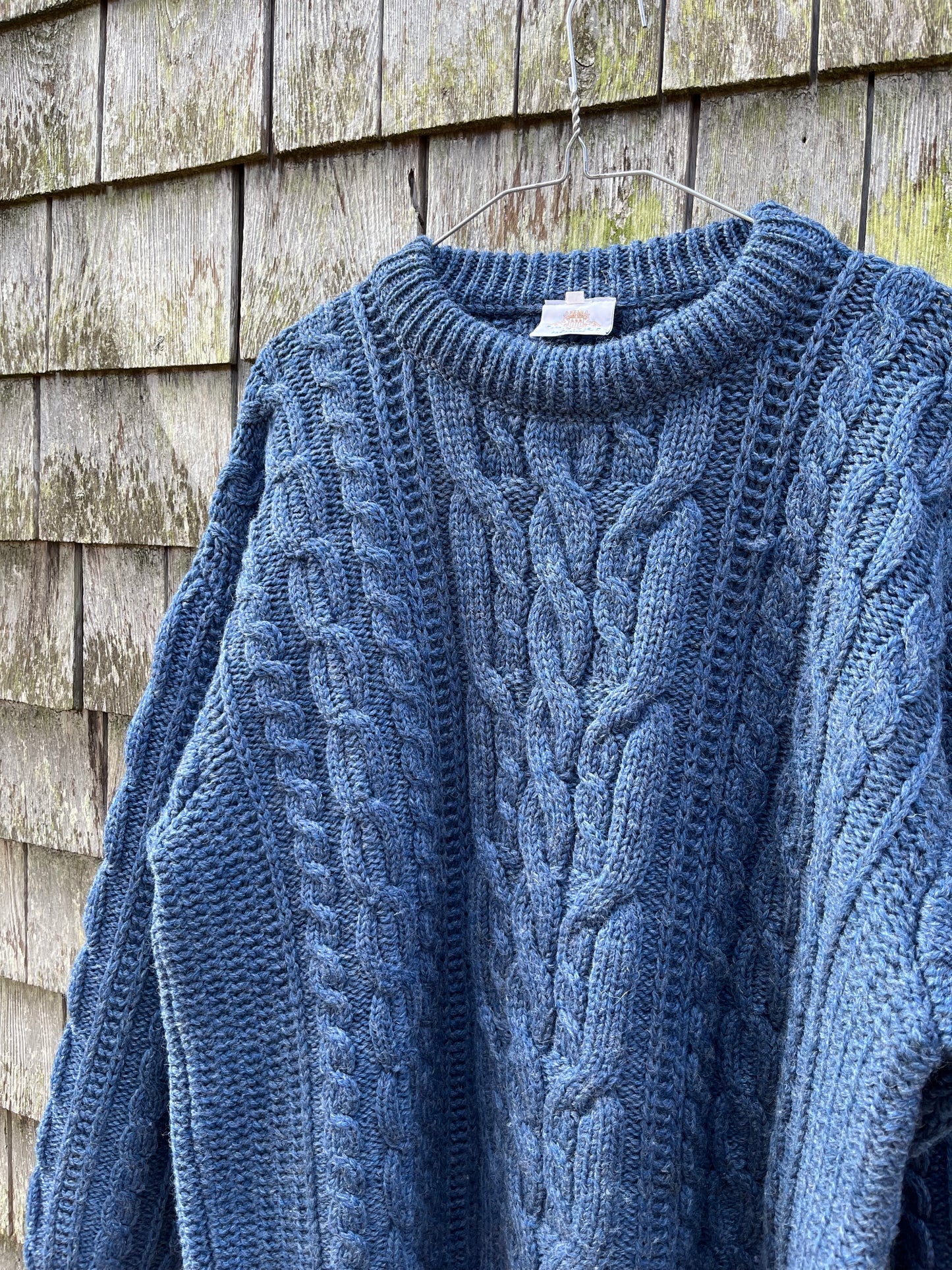 90s Bonners Ireland Aran Fisherman Knit Wool Sweater (XL)
