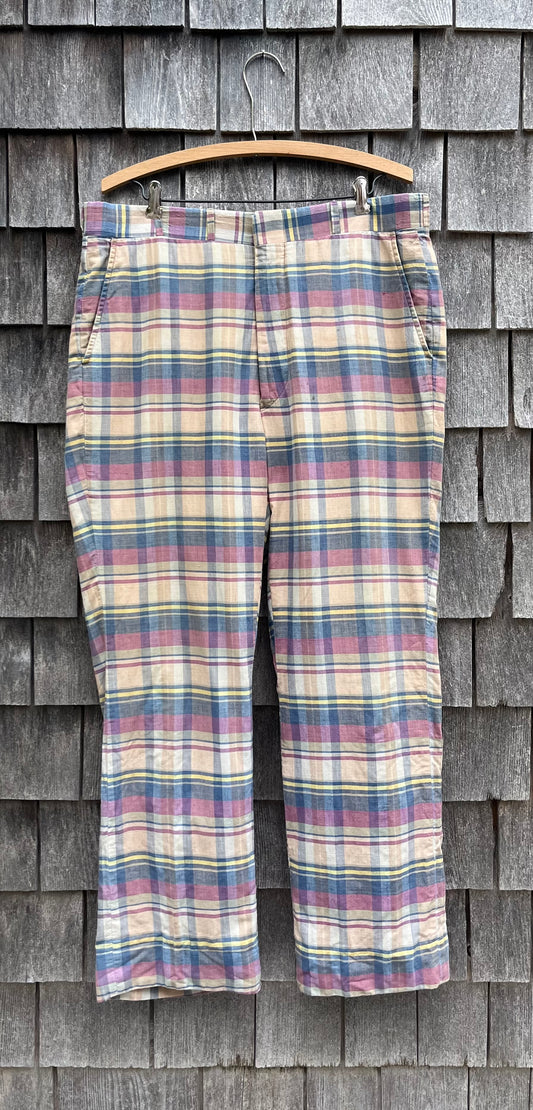 60s Corbin Pit Loom Madras Trousers (36/30")