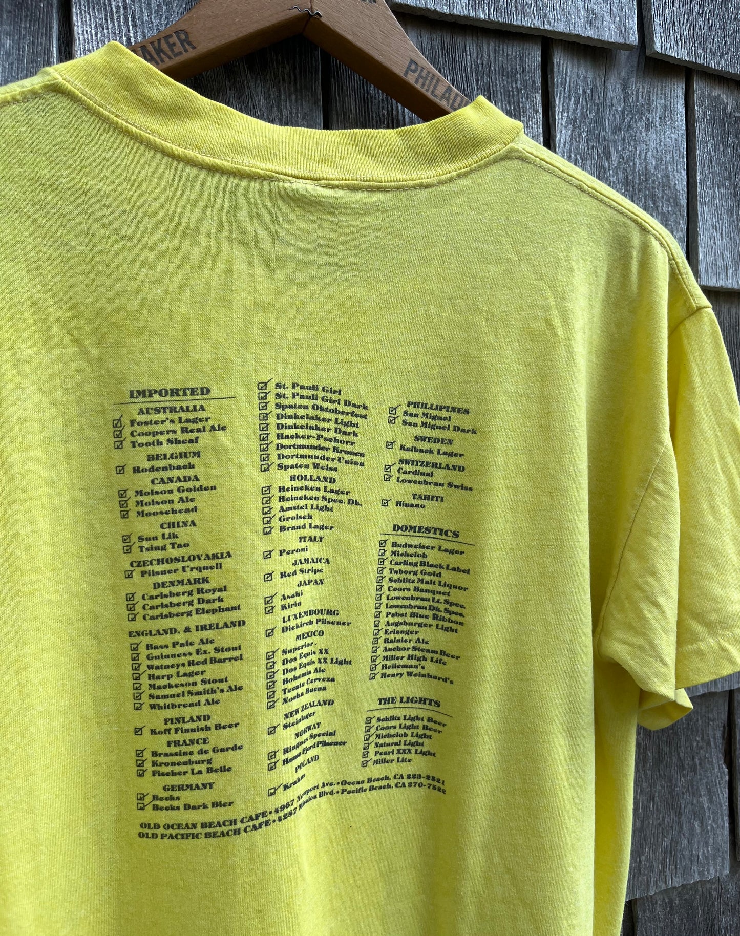 70s Old Pacific Beach Cafe 'Beer Drinkers Hall of Fame' T-Shirt (M)