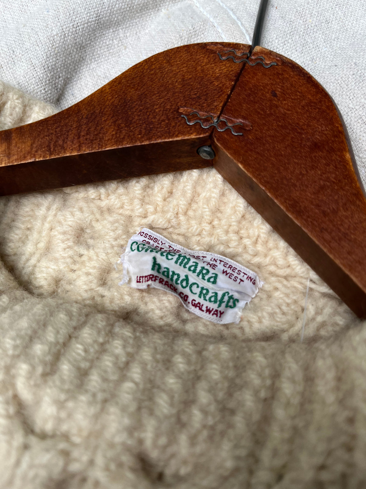 80s Connamera Handcrafts Aran Knit Wool Sweater (S)