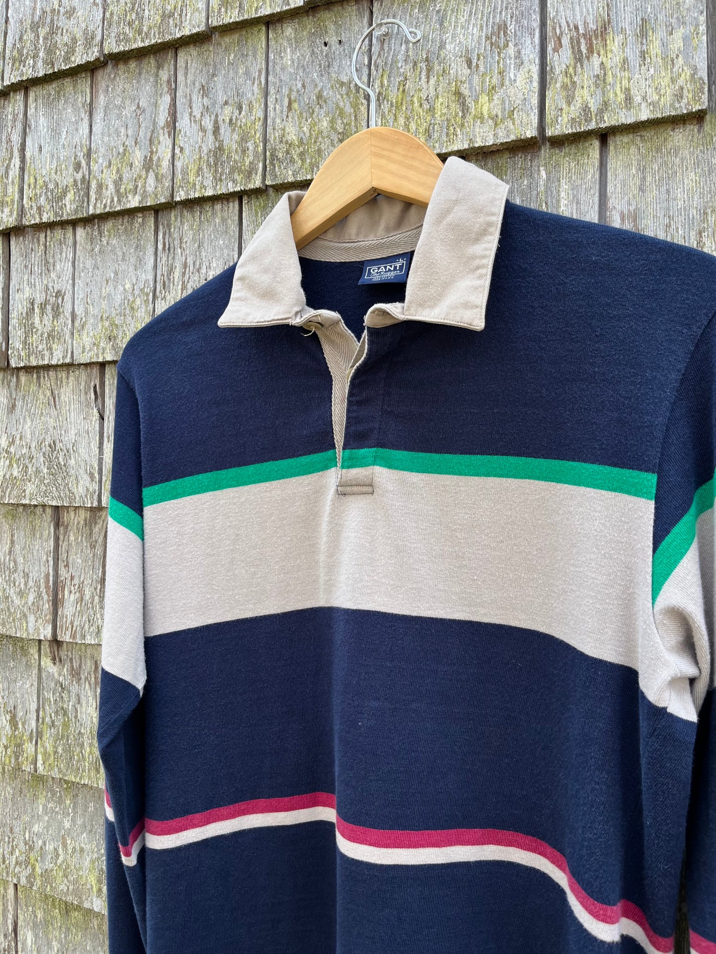 80s Gant Striped Cotton Rugby Shirt (S/M)