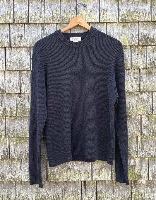 90s J.Crew Crewneck Ribbed Cotton Knit Sweater (XL)