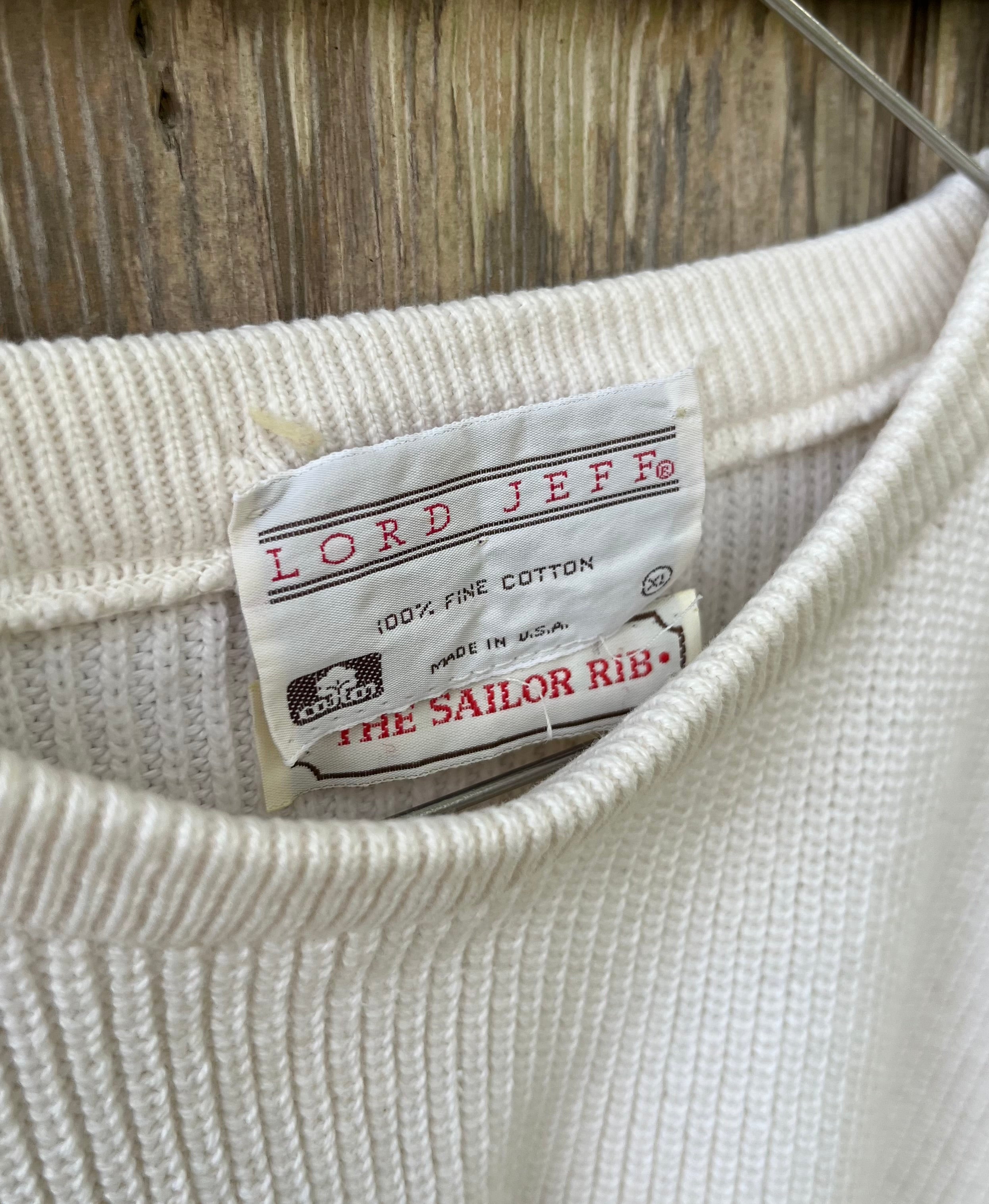 80s Lord Jeff 'The Sailor Rib' Cotton Knit Crewneck Sweater