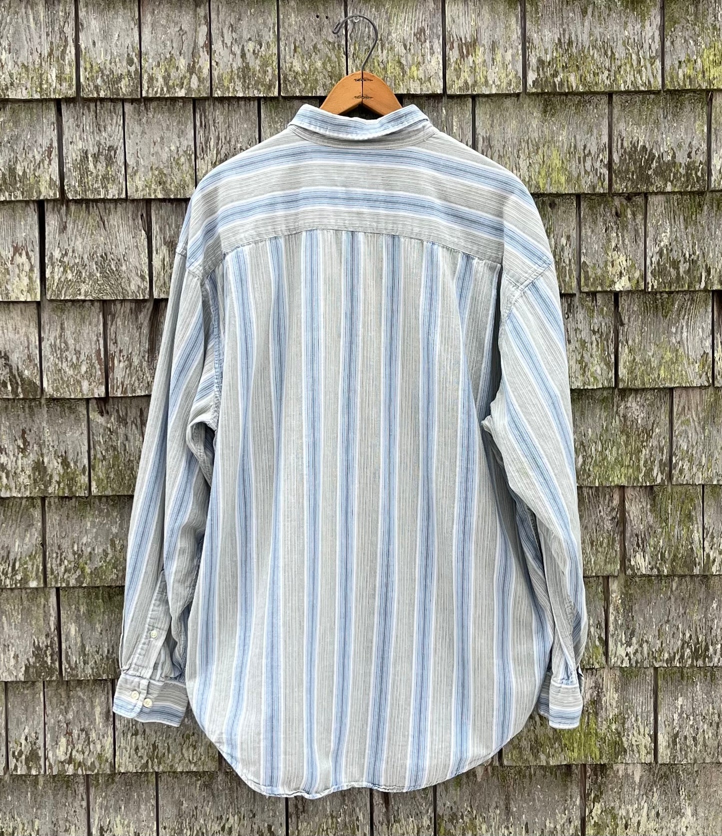 90s Banana Republic Lightweight Cotton Multi Stripe Button Front Shirt (XL)