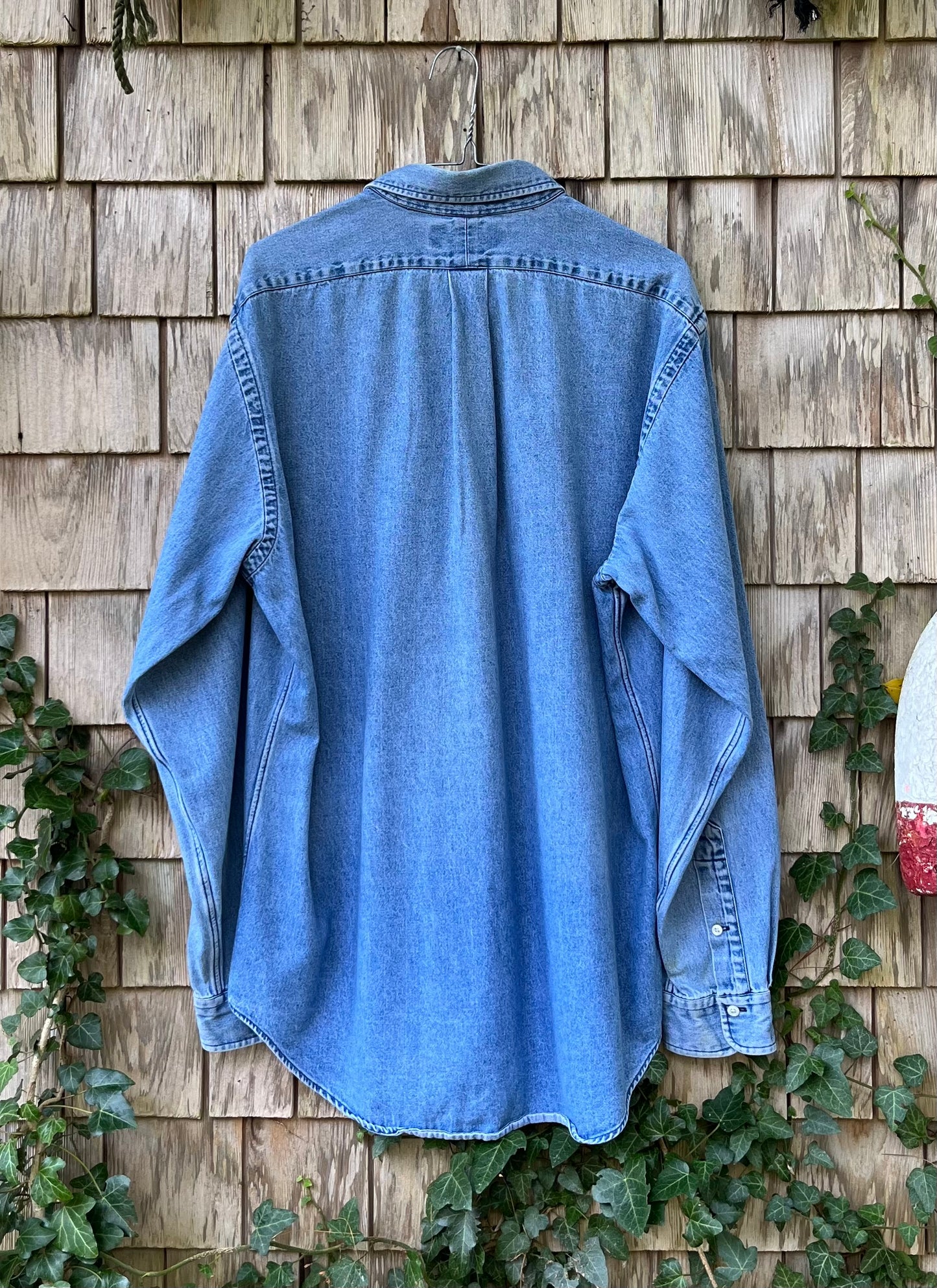 90s Polo Ralph Lauren Cotton Denim Button Down Shirt (XL)