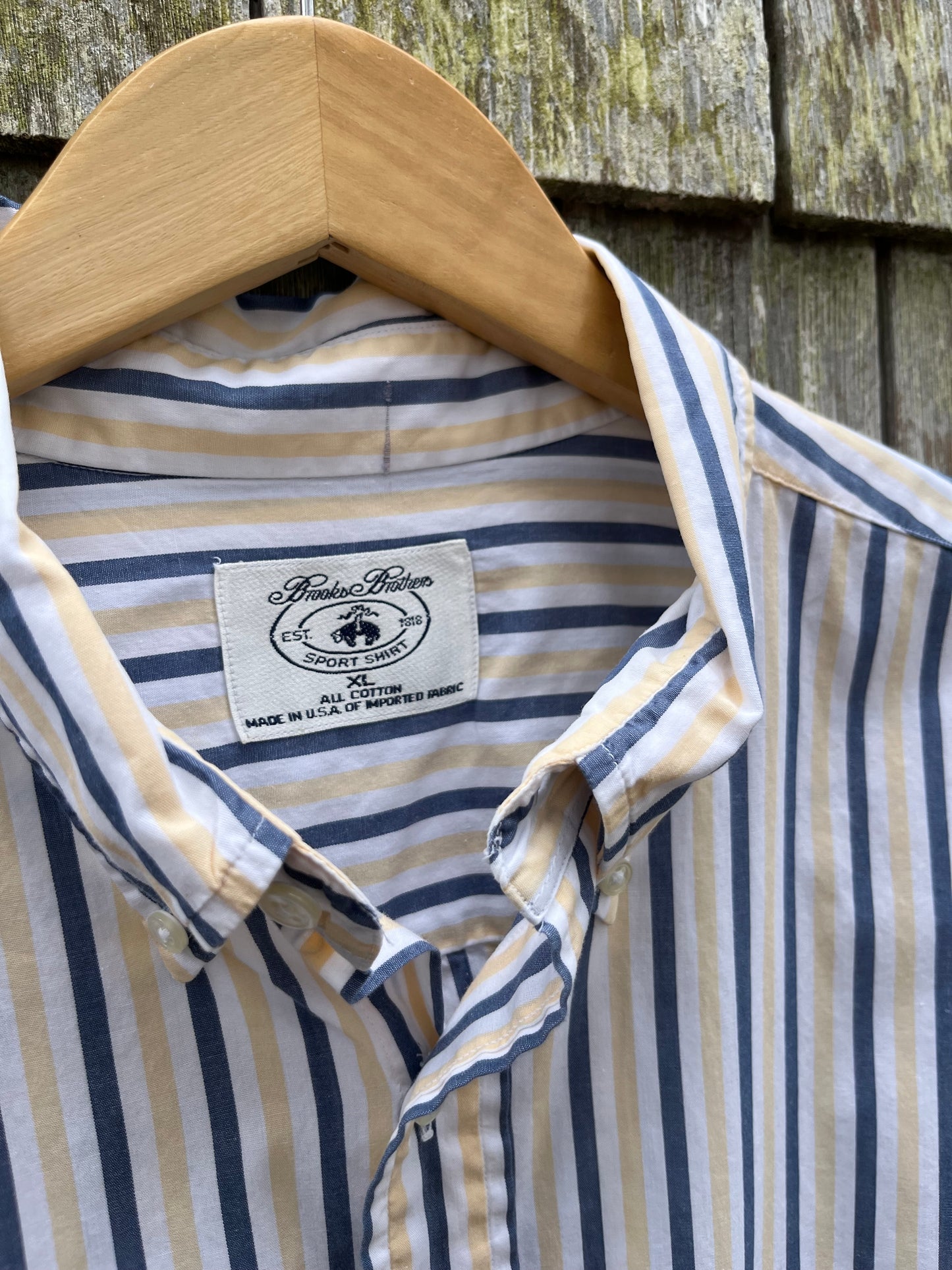 90s Brooks Brothers Candy Stripe Cotton Broadcloth Button Down ‘Sport Shirt’ (XL)
