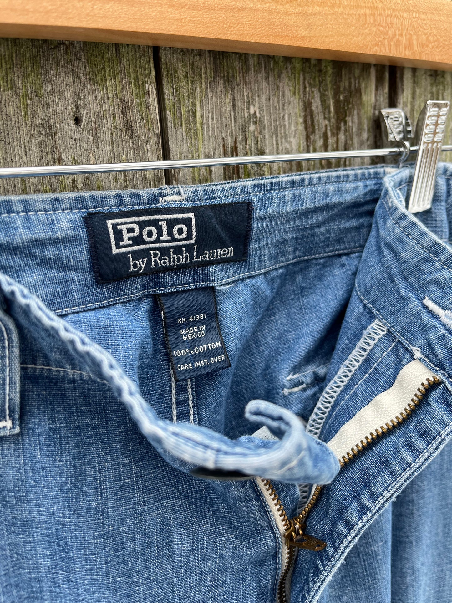 90s Polo Ralph Lauren Cotton Chambray Fatigue Style Pants (36/30)