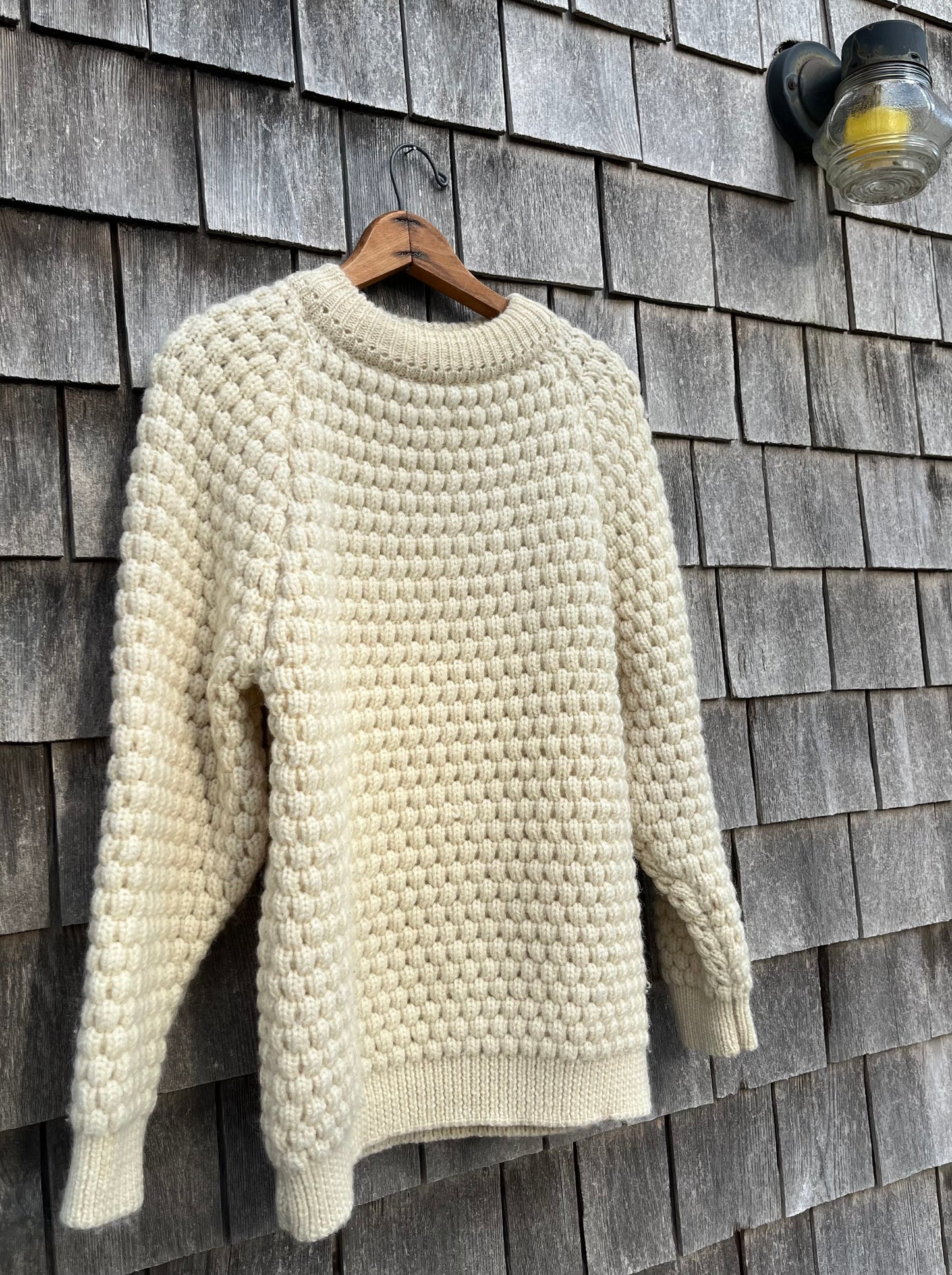 80s Angus MacBain Popcorn Knit Wool Sweater (L)