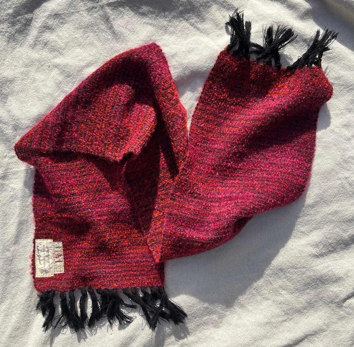 60s Andrew Stewart Wool Looped Knit Scarf