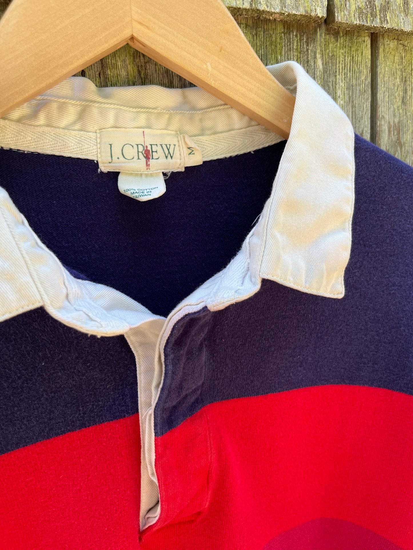 90s J.Crew Striped Cotton Rugby Shirt (L)