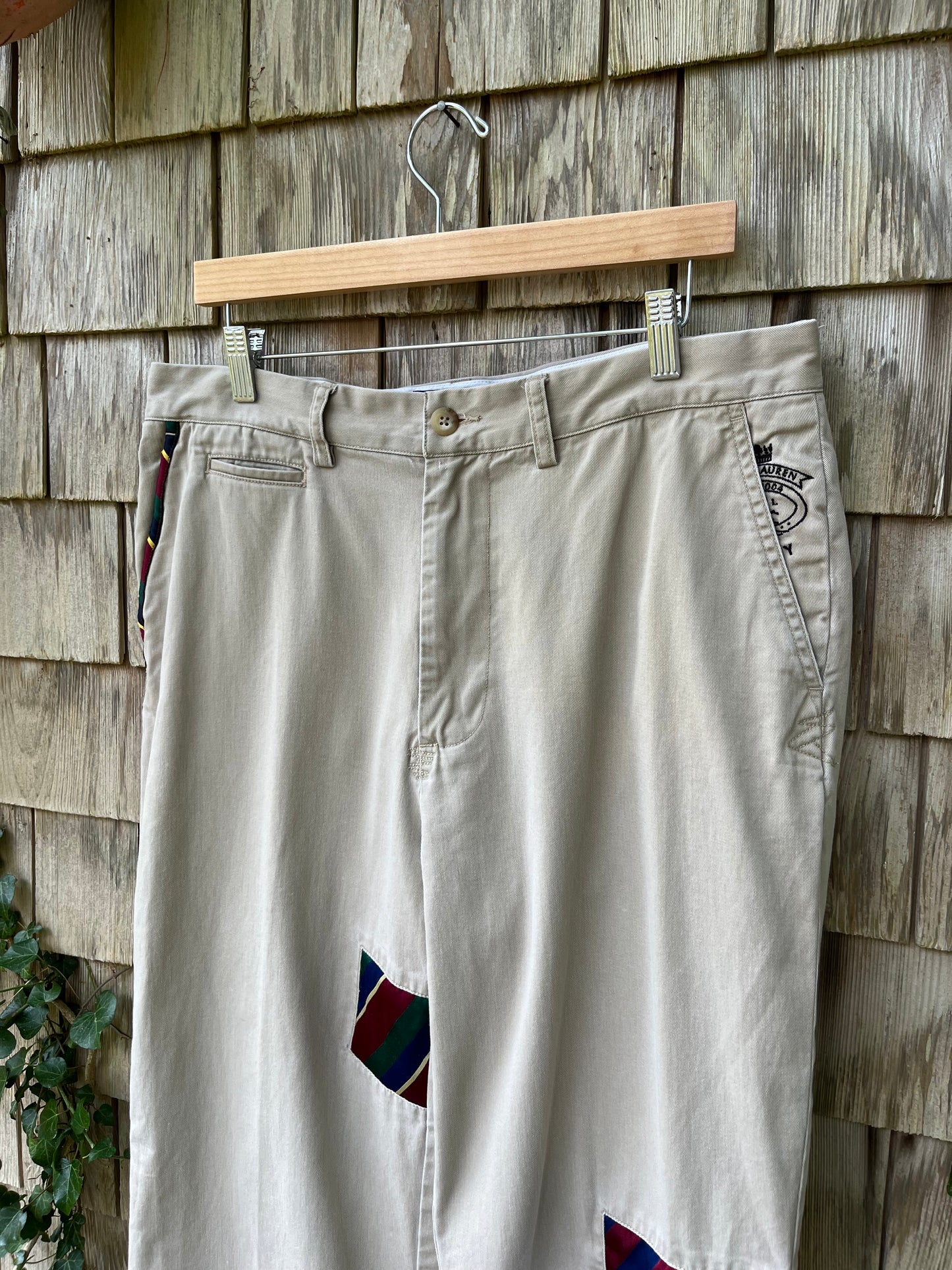 00s Ralph Lauren Rugby Silk Repp Patch Cotton Chino Pants (34/31)