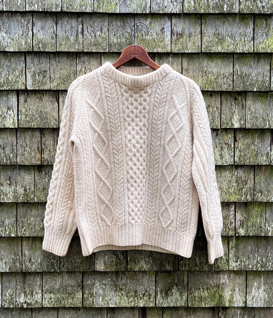 80s Connamera Handcrafts Aran Knit Wool Sweater (S)