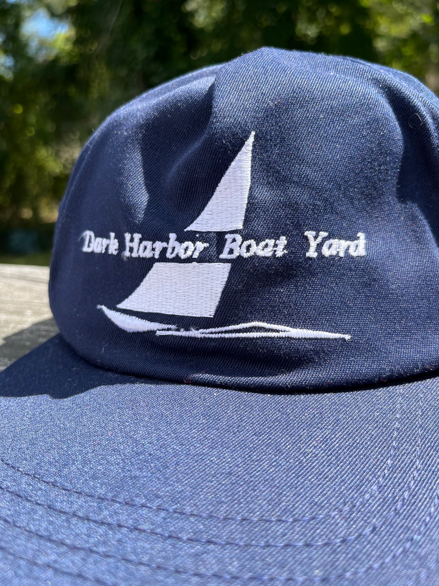 90s Dark Harbor Boat Yard Maine Strapback Hat (OSFA)