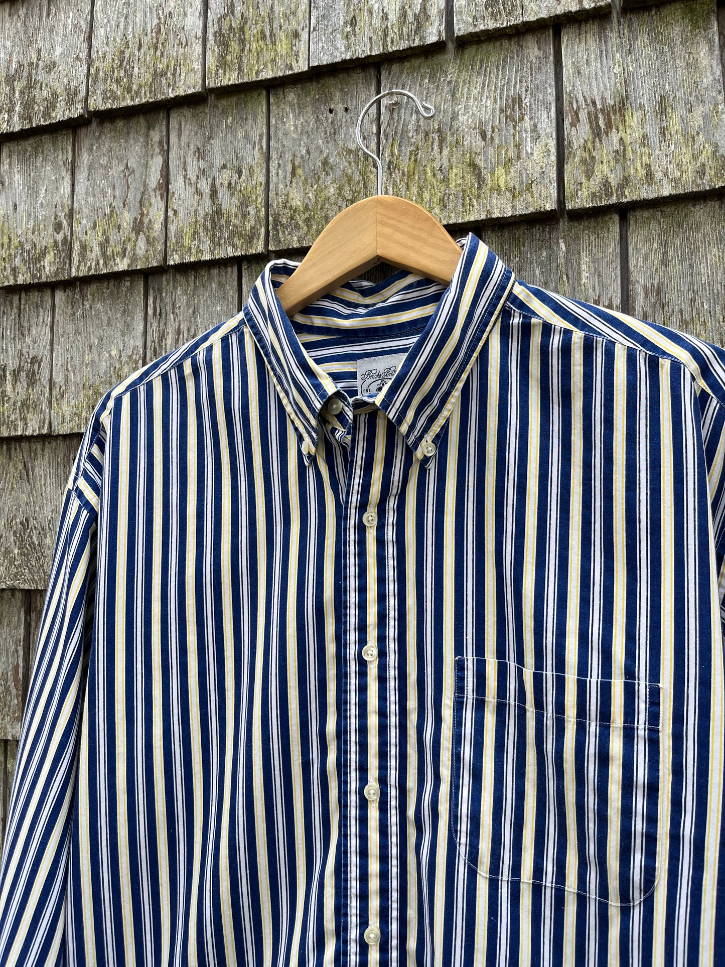 90s Brooks Brothers Striped Broadcloth Cotton Button Down ‘Sport Shirt’ (XL)