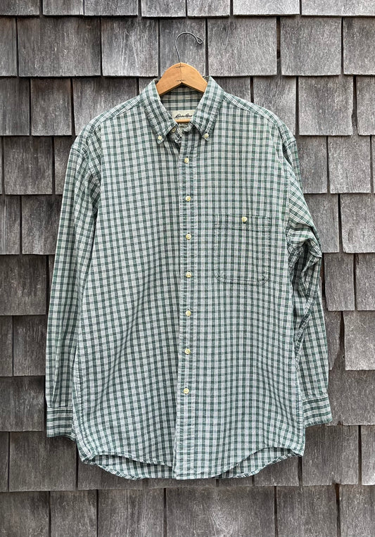 90s Eddie Bauer Heavyweight Cotton Check Button Down Shirt (L)