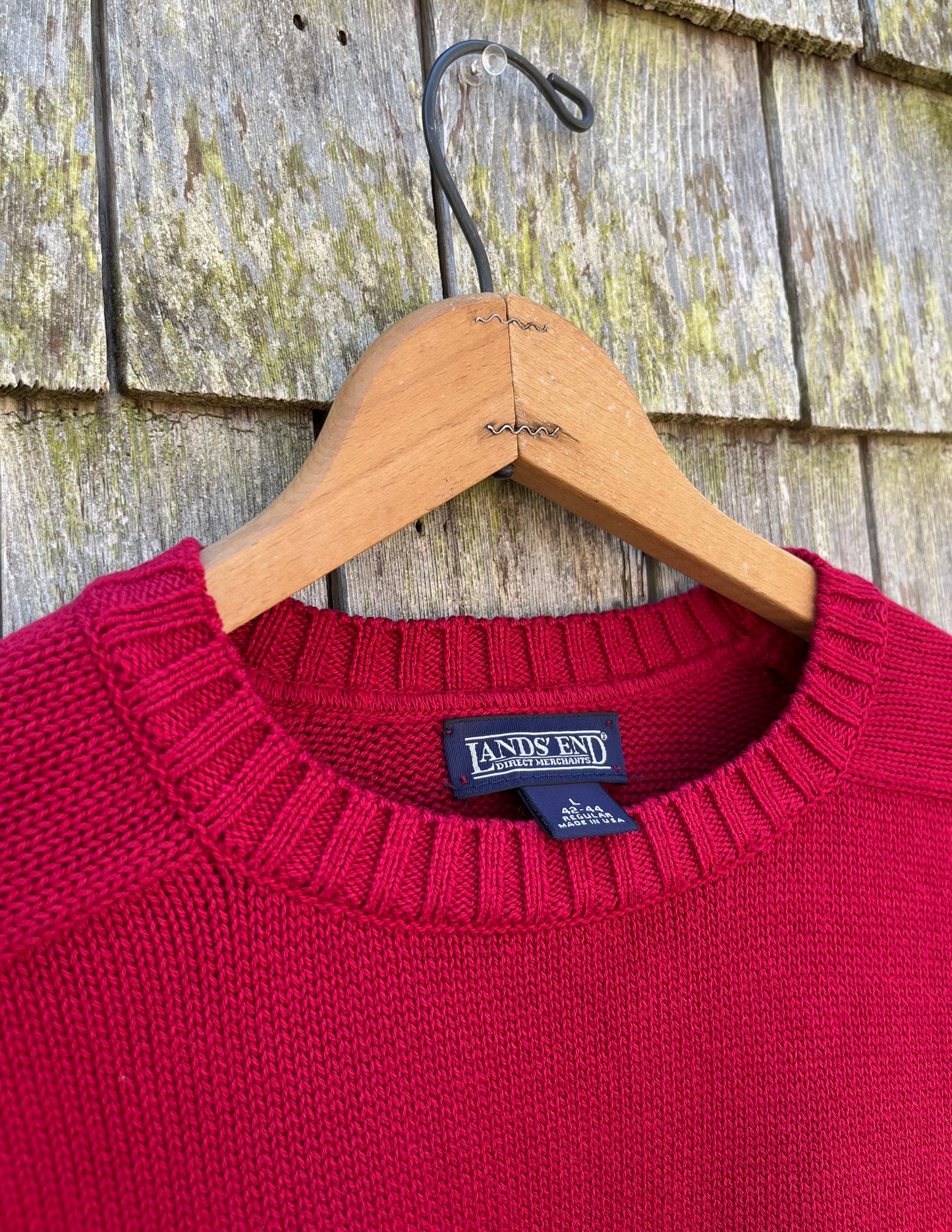 90s Lands’ End ‘Drifter’ Crewneck Cotton Knit Sweater (L/XL)