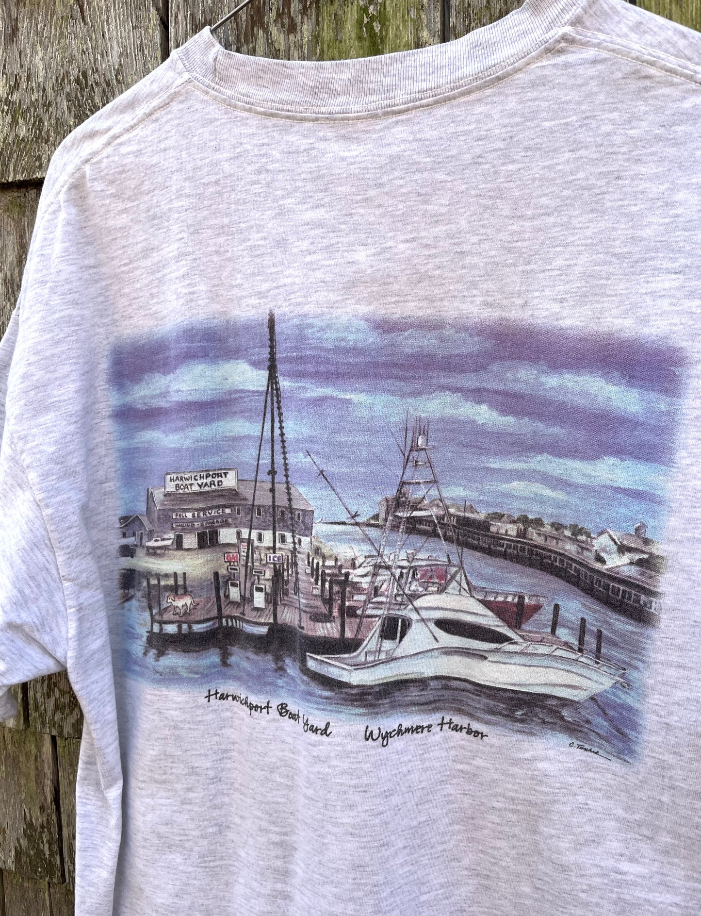 00s Harwichport Boatyard Wychmere Harbor T-Shirt (M)