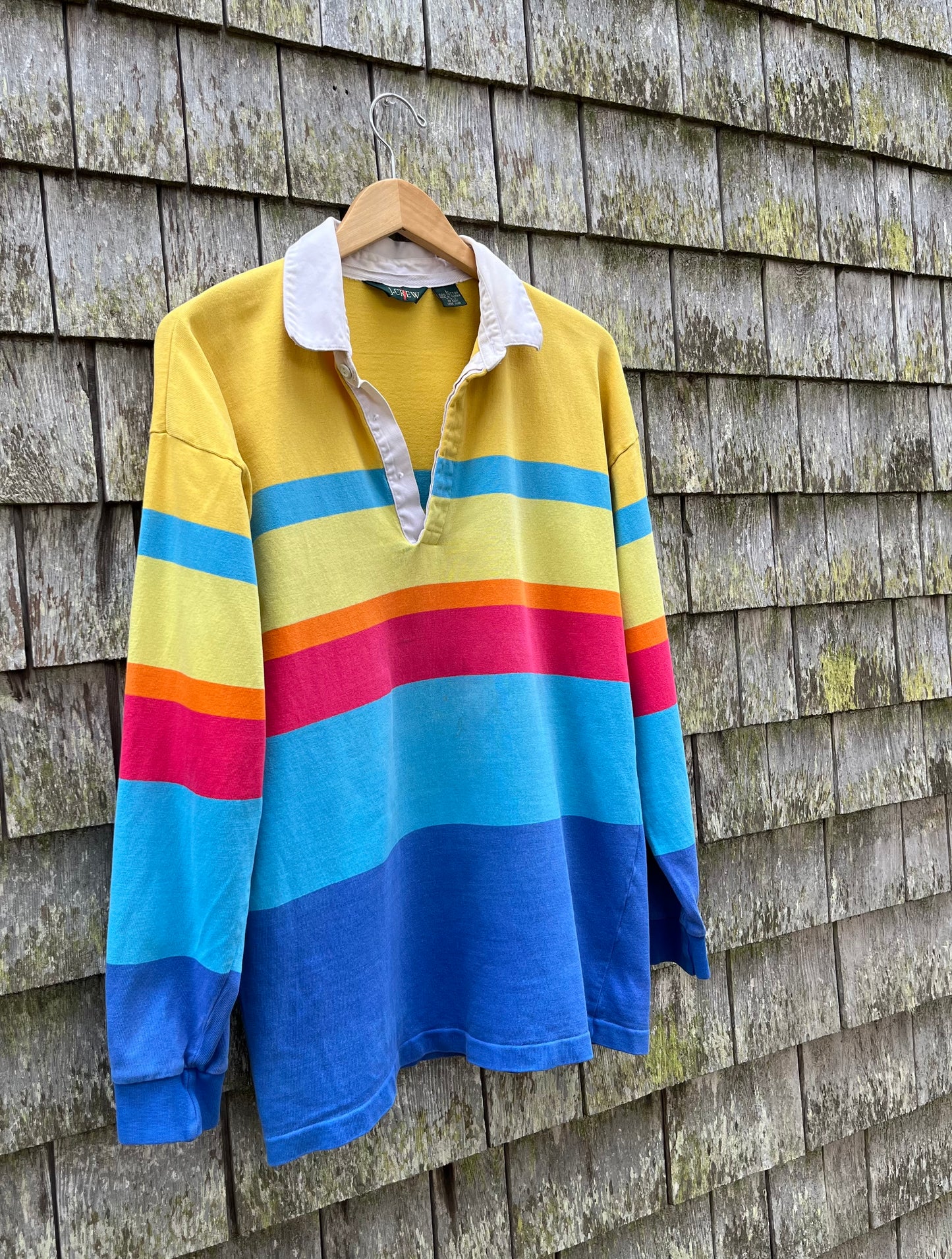 90s J.Crew Striped Cotton Rugby Shirt (L)