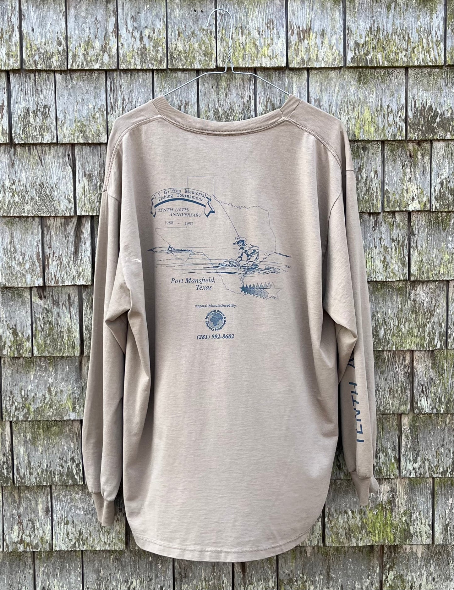 90s Texas J.P. Griffon Memorial Fishing Tournament Long Sleeve T-Shirt (XL)