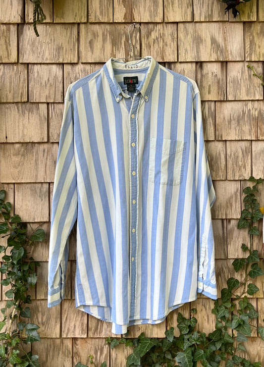 90s J. Crew Candy Stripe Oxford Cloth Button Down Shirt (L)