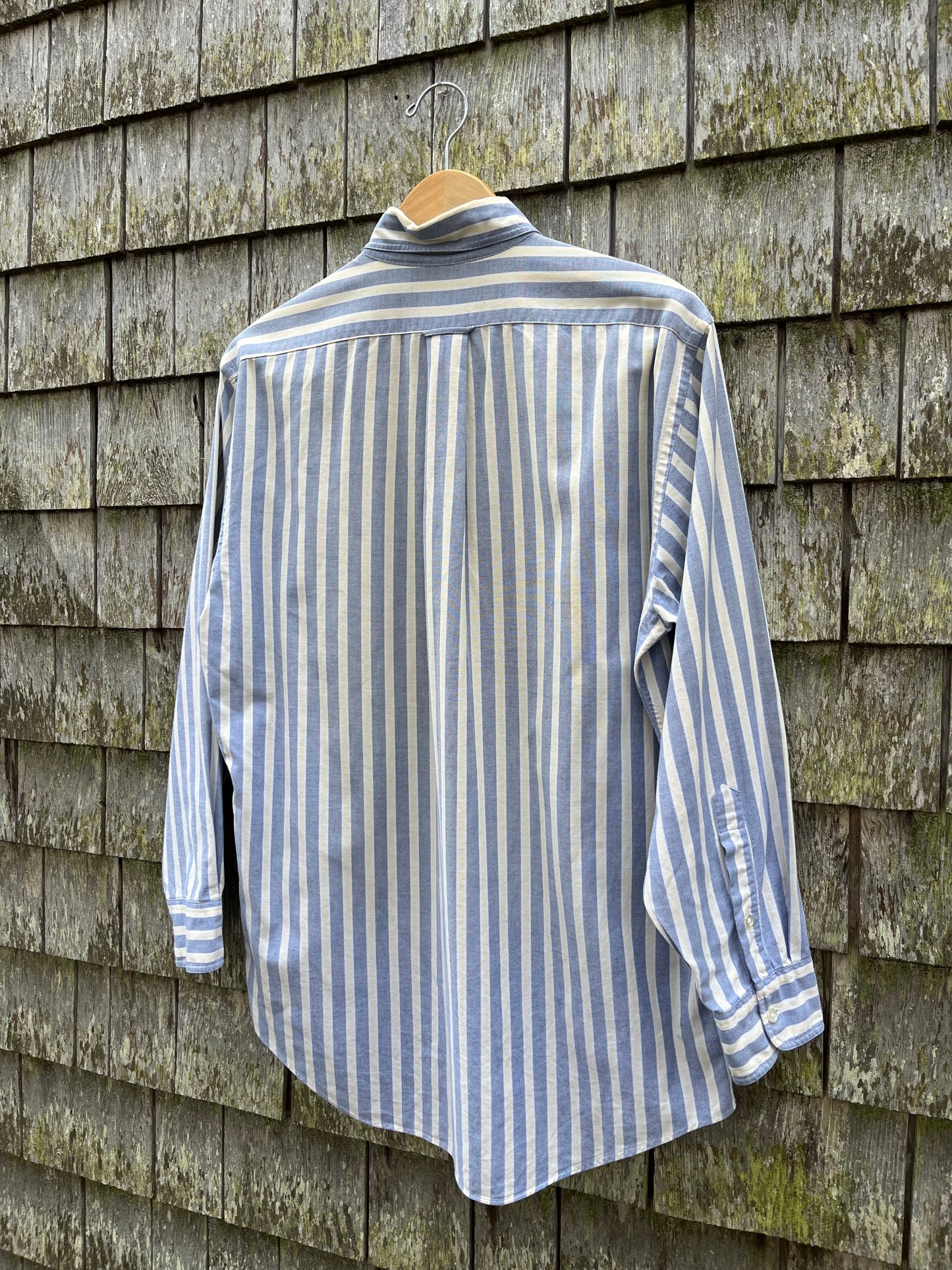 80s J.Crew Bengal Stripe Cotton Oxford Cloth Button Down Shirt (15.5-32)