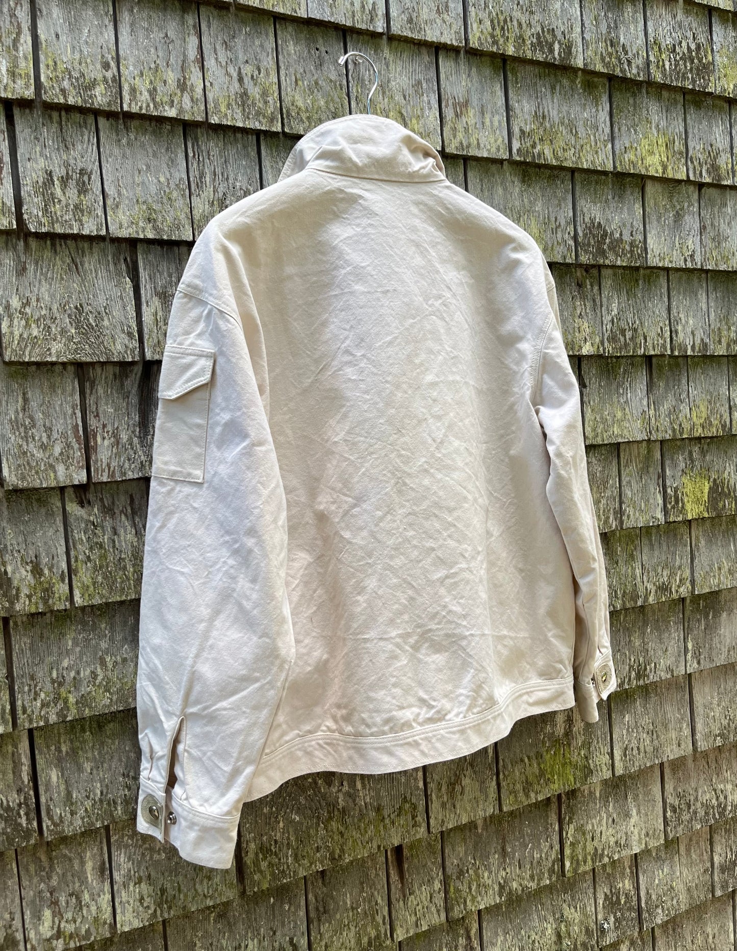 70s Sail Loft Cotton Canvas Snap Front Sailing Jacket (L)