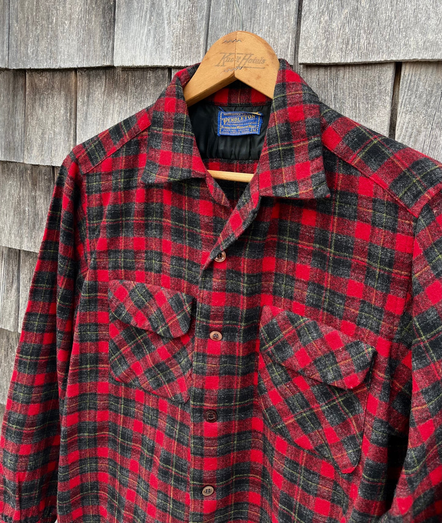 60s Pendleton Loop Collar Wool Shirt (M/L)