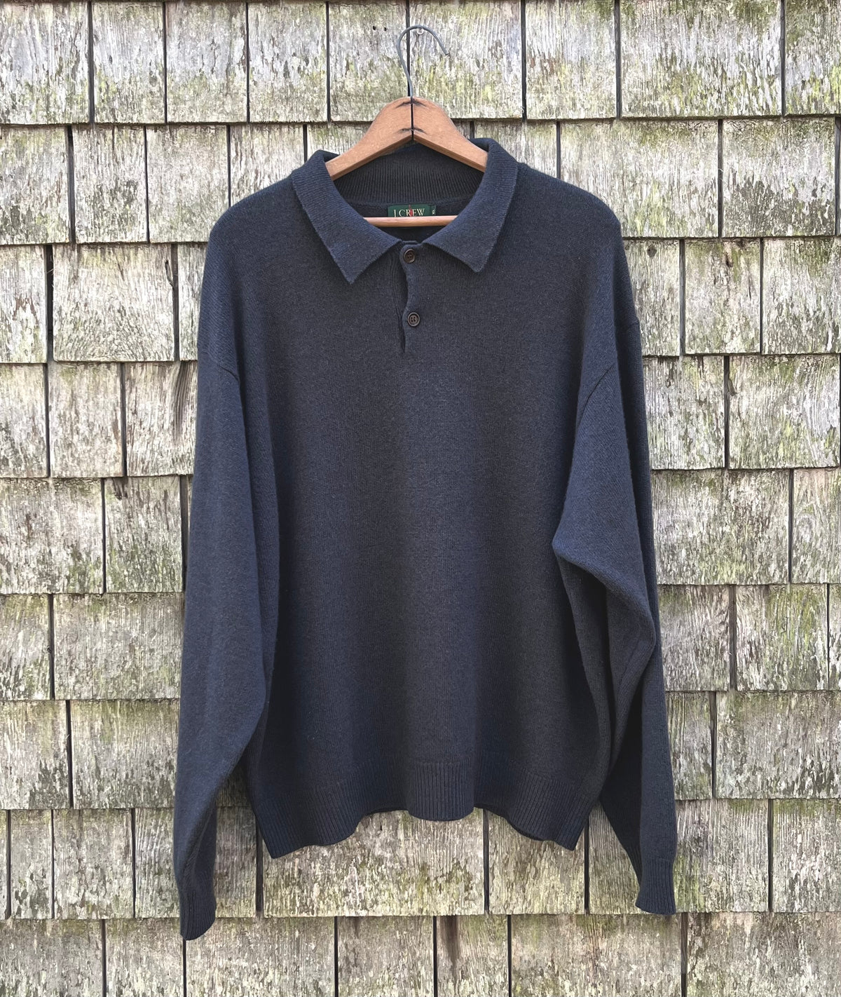 90s J.Crew Cashmere Knit Polo Collar Sweater (L/XL)