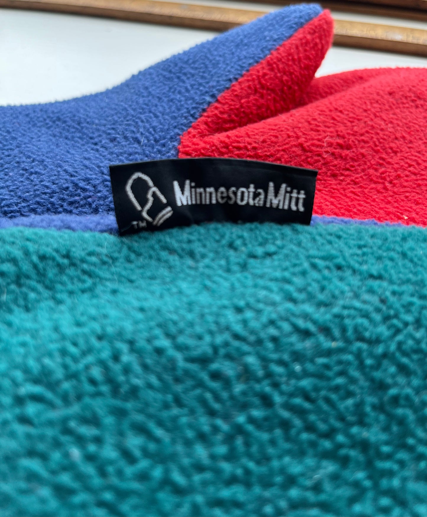 90s Minnesota Mitts Colorblock Polarfleece Mittens (Large)