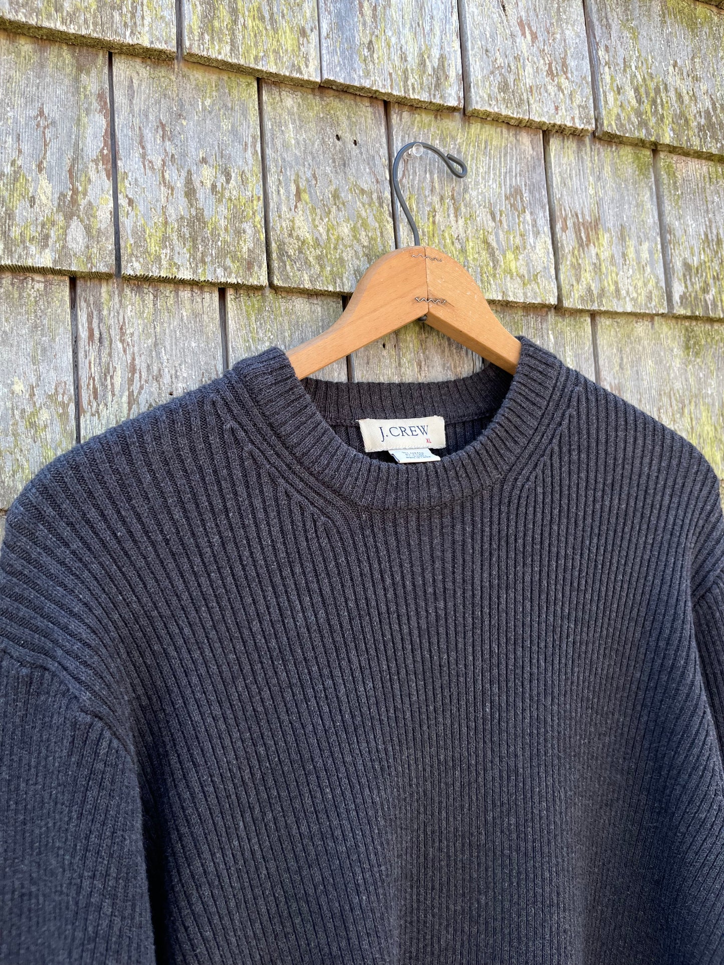 90s J.Crew Crewneck Ribbed Cotton Knit Sweater (XL)