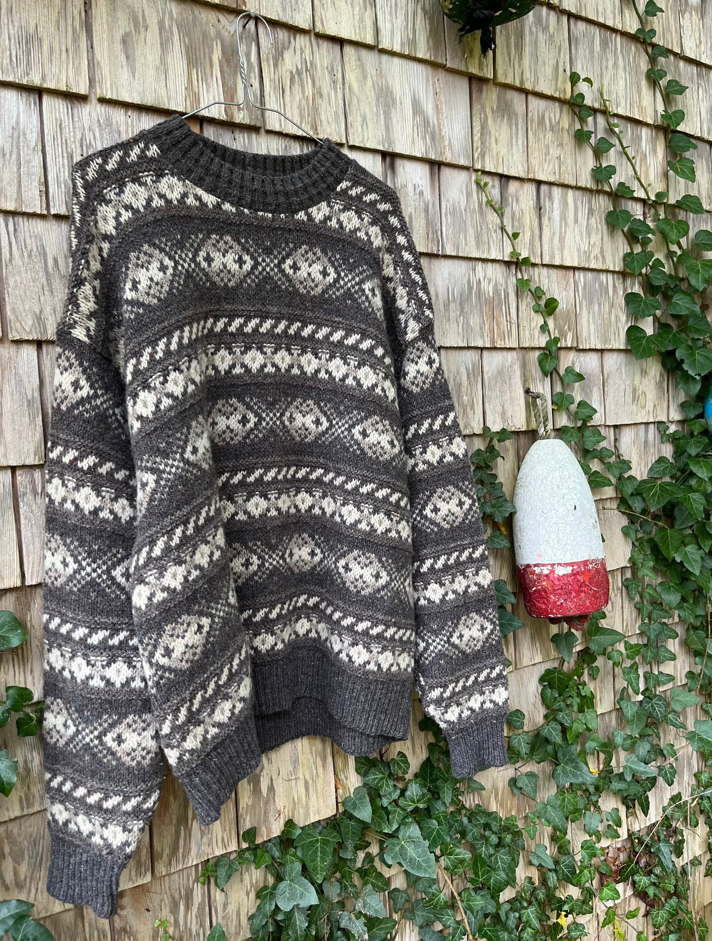 90s Eddie Bauer Wool Fair Isle Knit Sweater (L)
