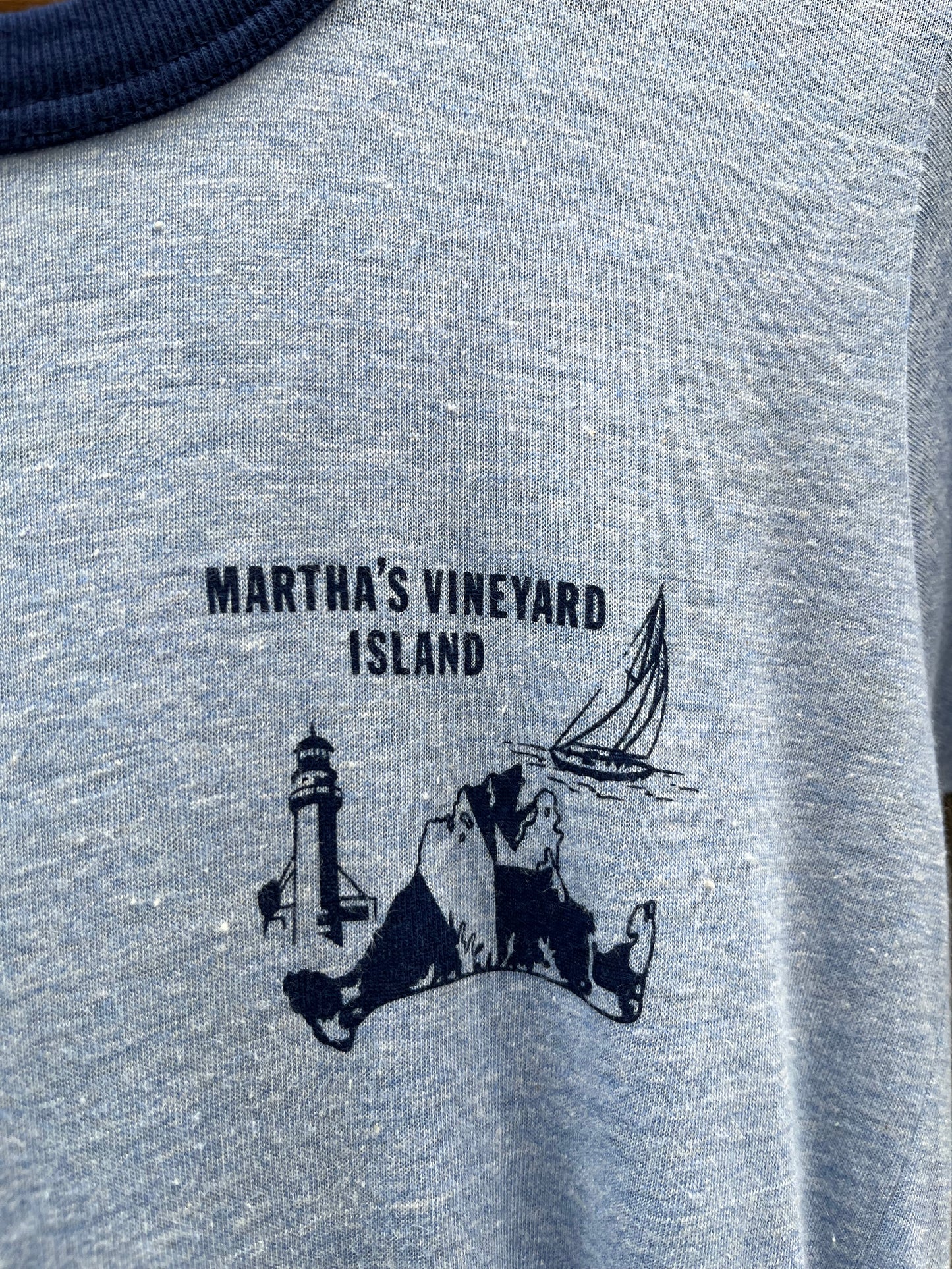 80s Martha’s Vineyard Island Ringer T-Shirt (XS)