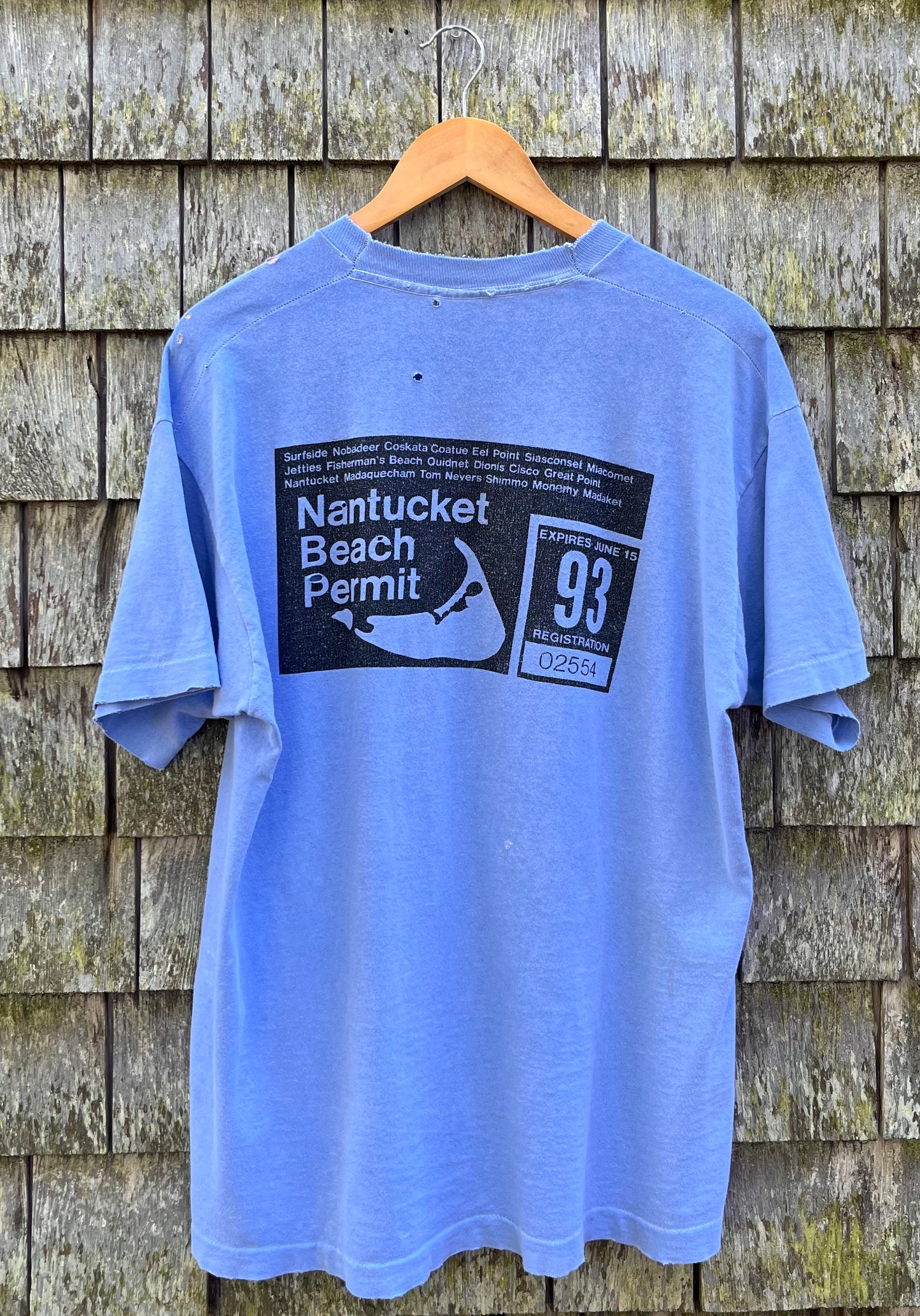90s Nantucket Beach Permit Pigment Dye T-Shirt (L/XL)