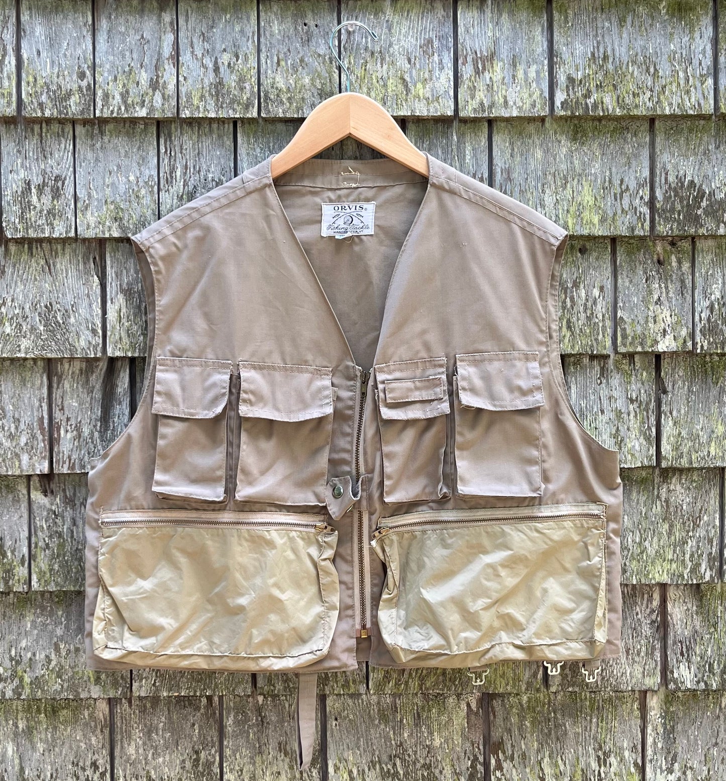 70s Orvis Cotton Twill & Nylon Fishing Vest (L/XL)
