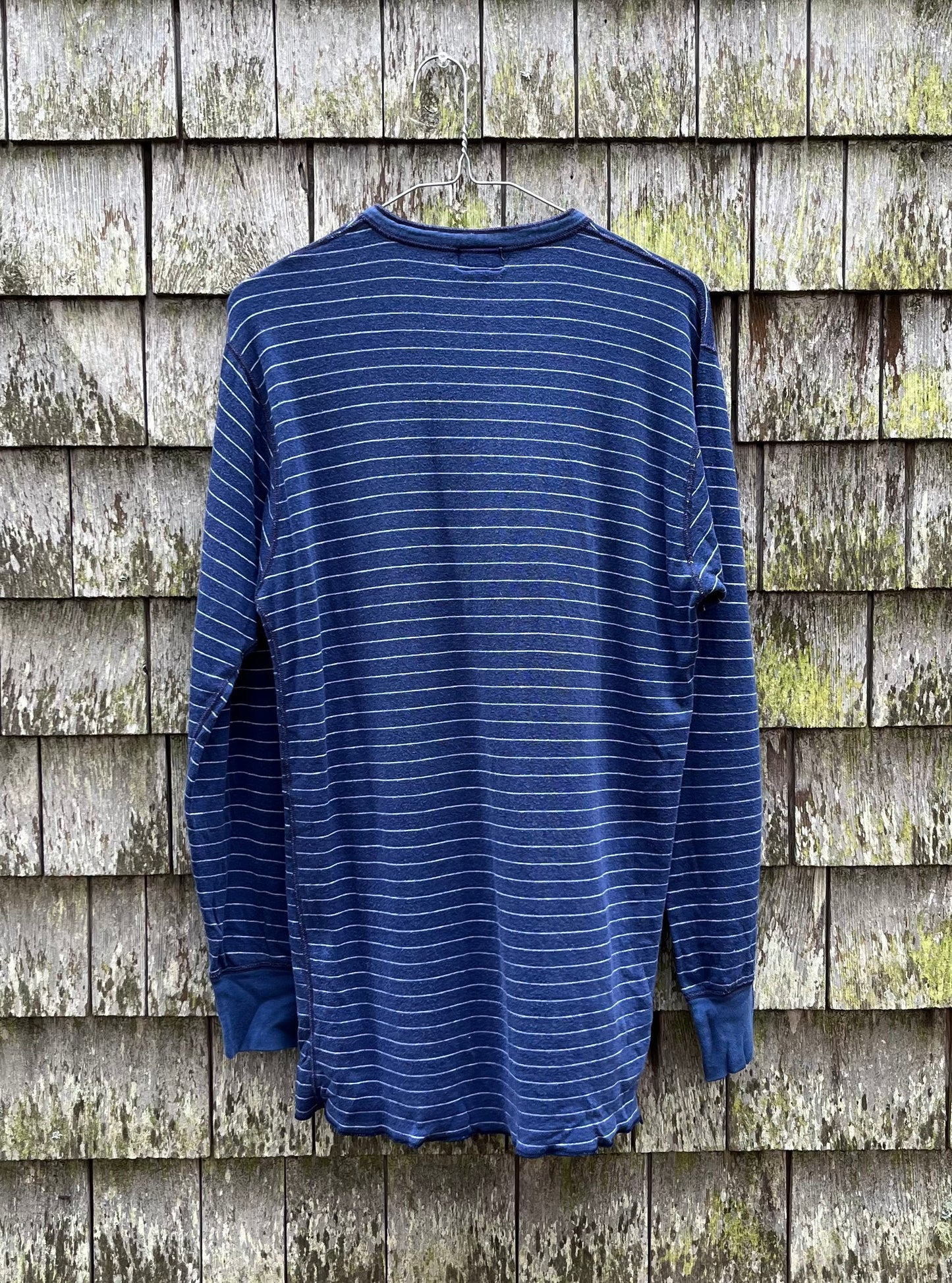 80s L.L. Bean Striped River Driver Thermal Shirt (M)