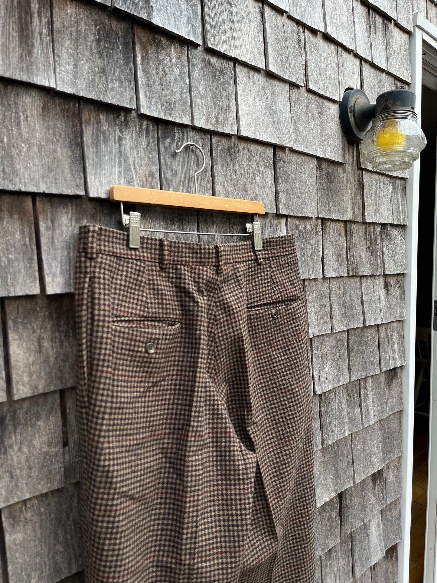 80s Polo Ralph Lauren Herringbone Check Wool Trousers (34/32)