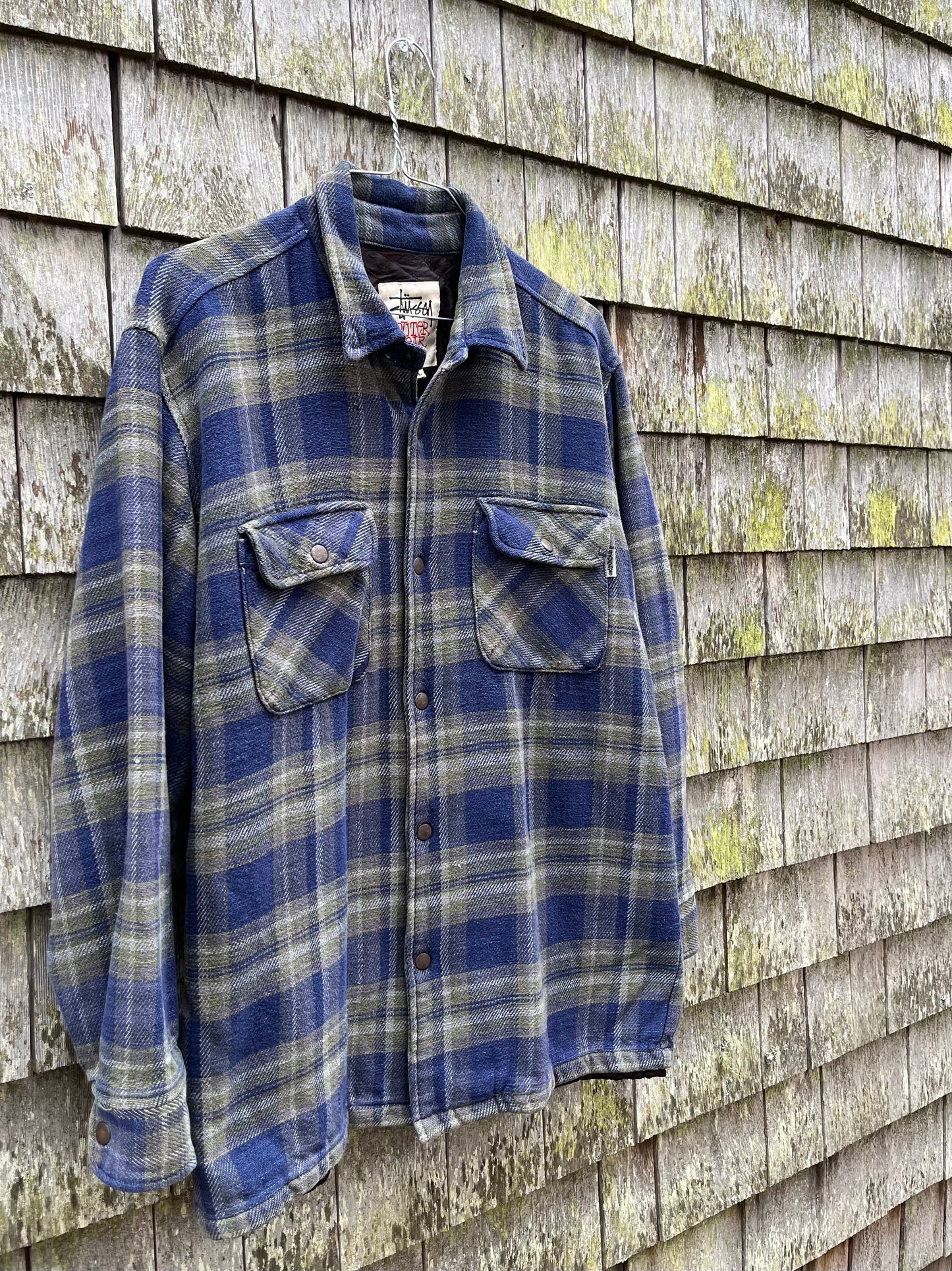 90s Stussy Insulated Flannel Shirt (XL)