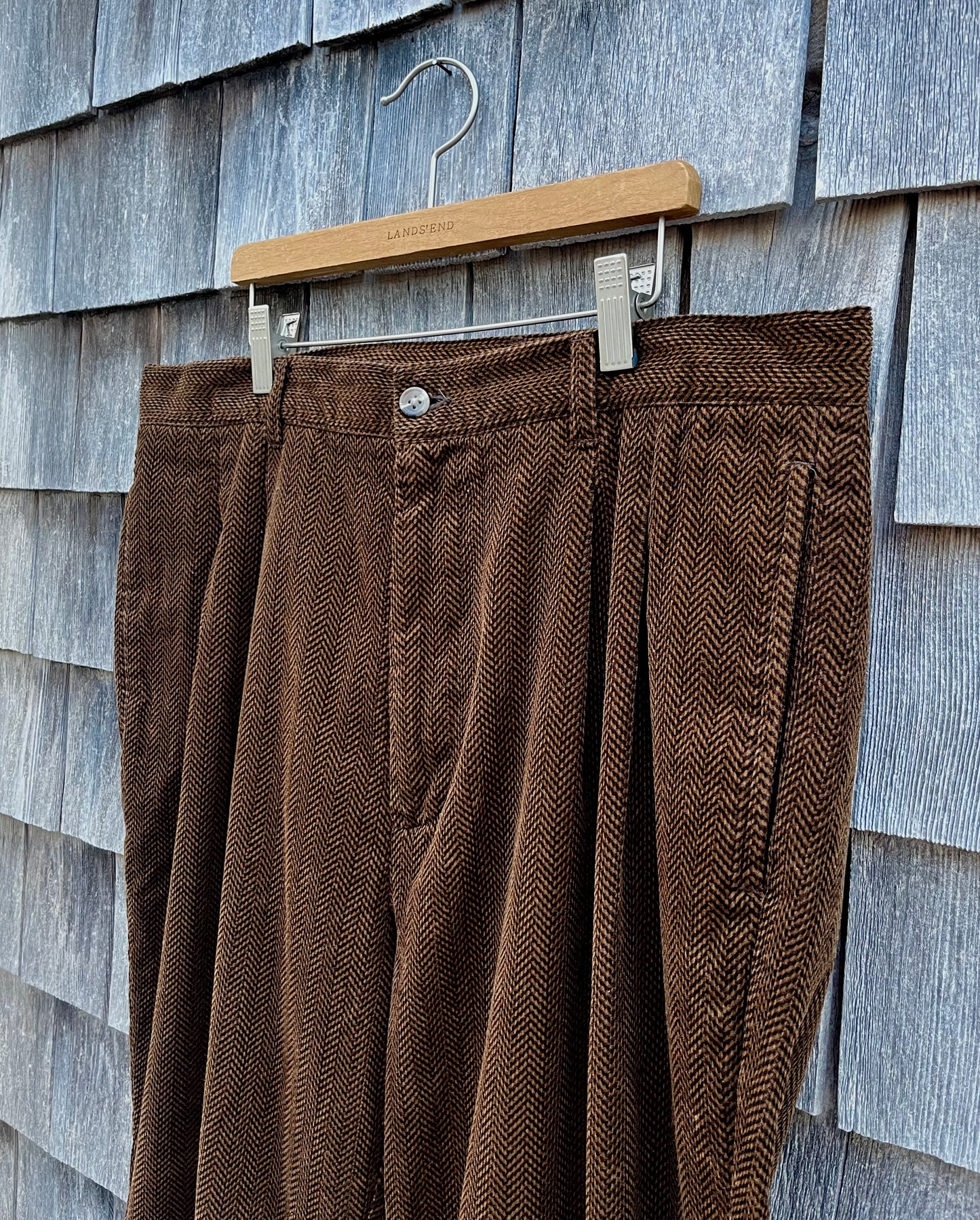 90s Scandia Woods Herringbone Print Cotton Corduroy Pants (36/30)