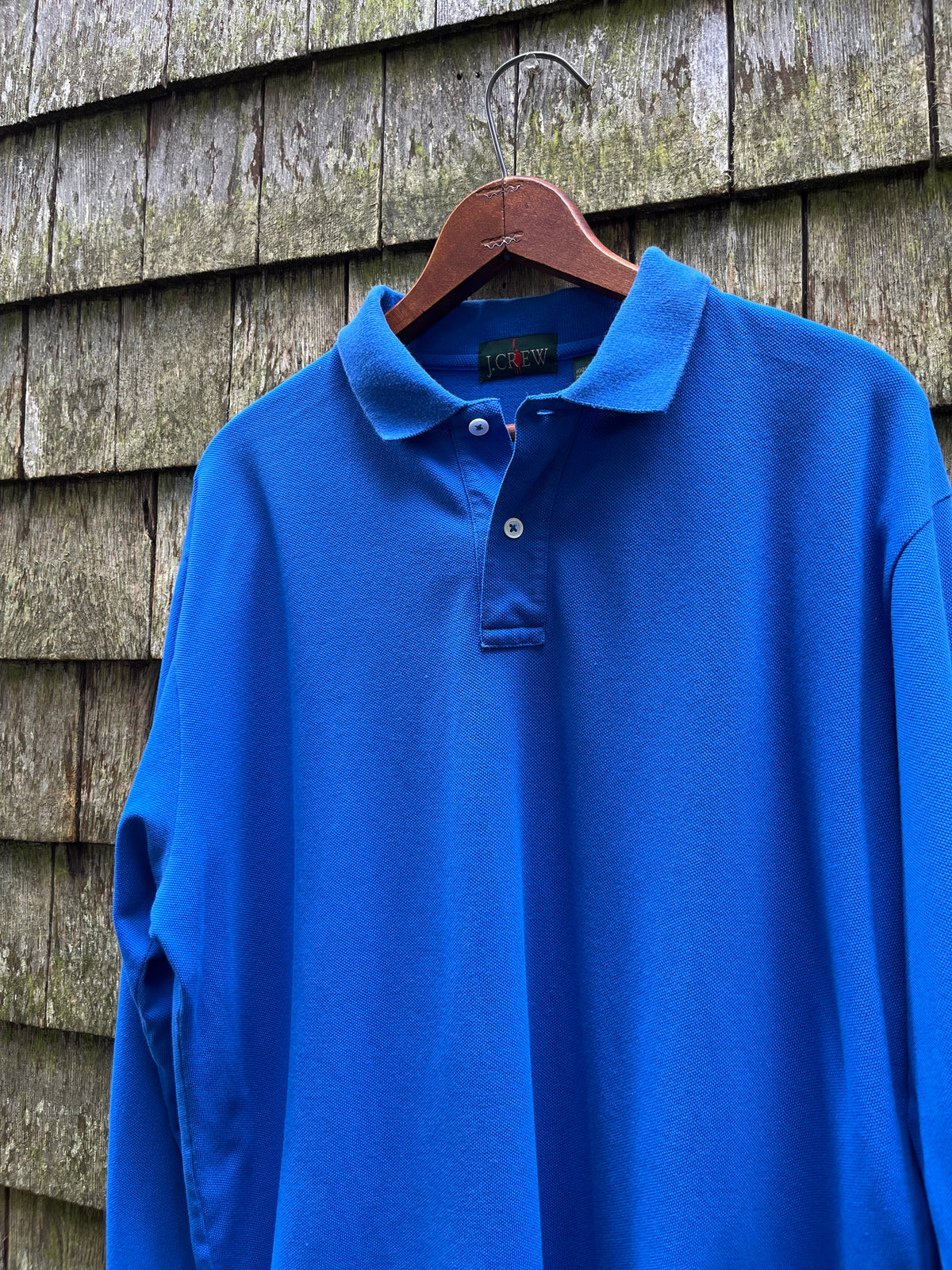 90s J.Crew Long Sleeve Polo Shirt (L)