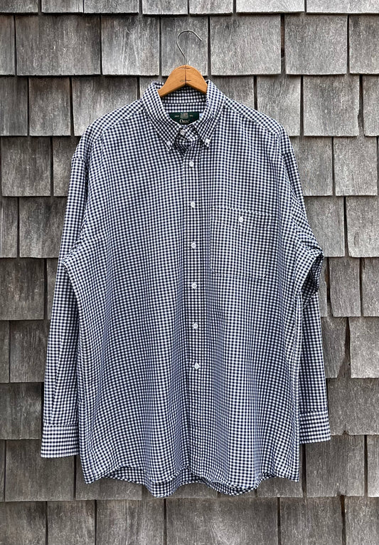 90s Orvis Lightweight Cotton Gingham Check Button Down Shirt (XL)