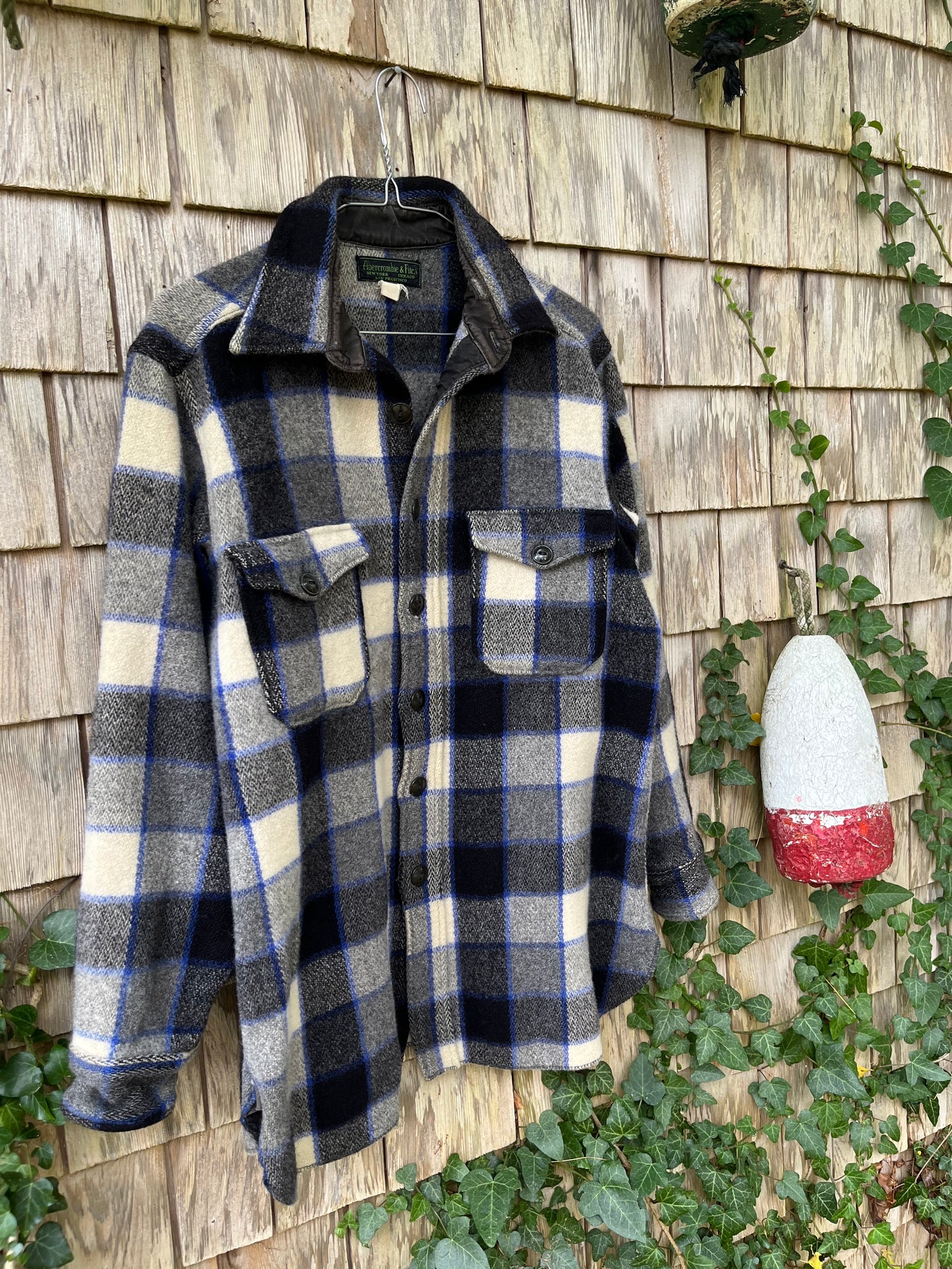 50s Abercrombie & Fitch Heavyweight Wool Button Up Shirt (M)