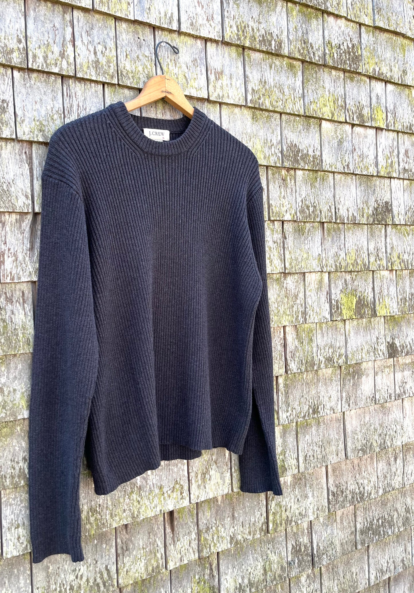 90s J.Crew Crewneck Ribbed Cotton Knit Sweater (XL)