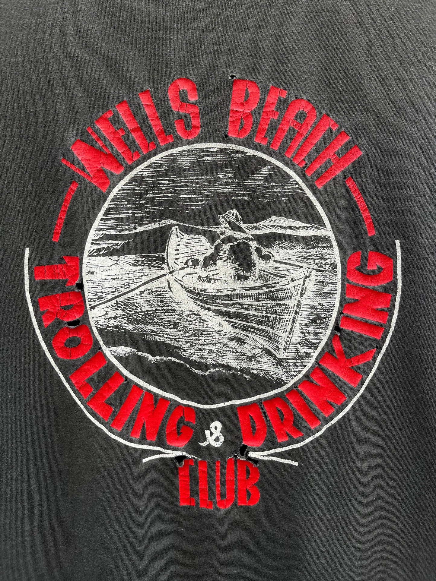 90s Well Beach Maine ‘Trolling & Drinking Club’ T-Shirt (L)