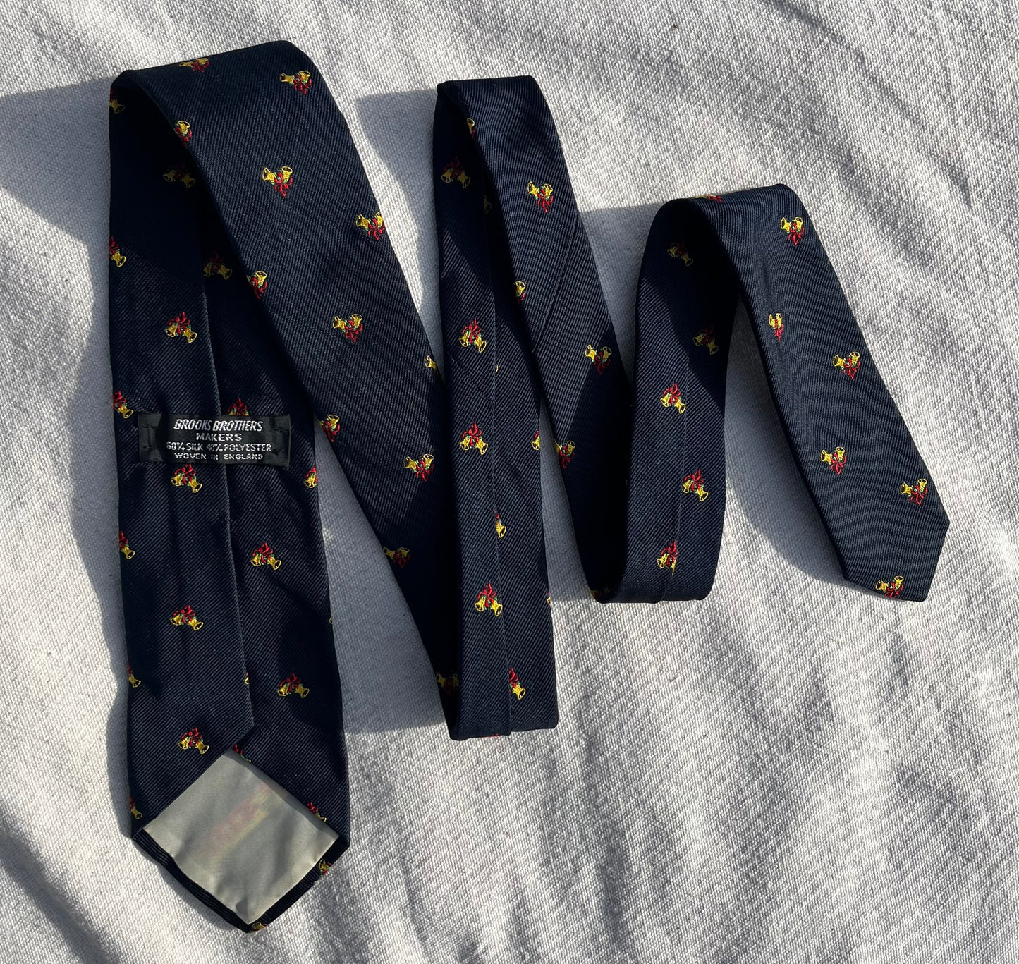 80s Brooks Brothers Christmas Bells Emblematic Neck Tie