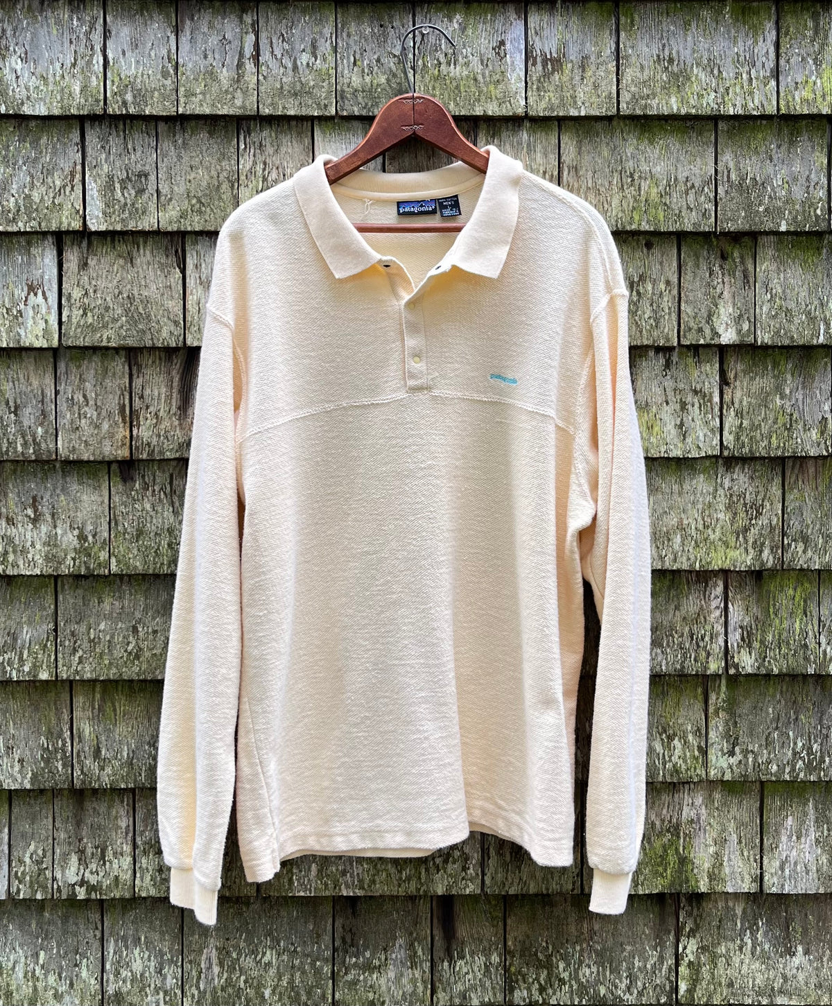 90s Patagonia Snap Collar Cotton Pique Pullover Shirt (L)
