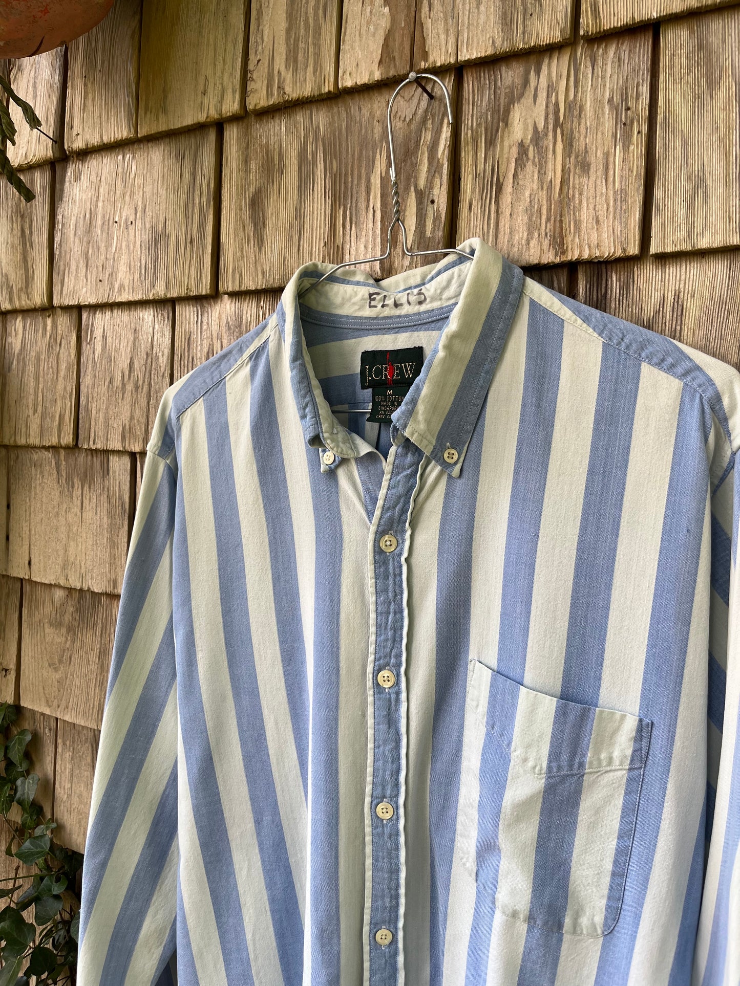 90s J. Crew Candy Stripe Oxford Cloth Button Down Shirt (L)