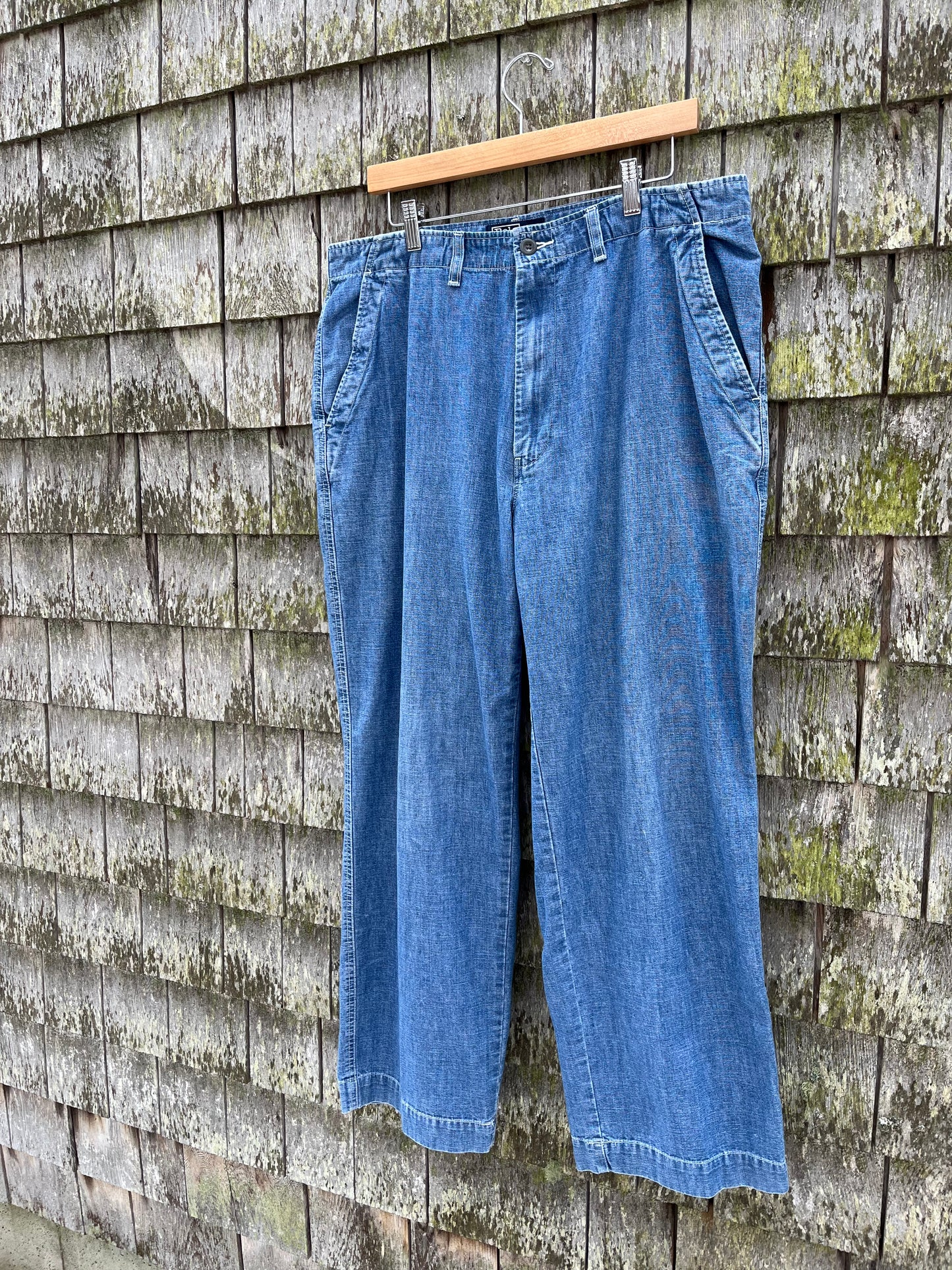 90s Polo Ralph Lauren Cotton Chambray Fatigue Style Pants (36/30)