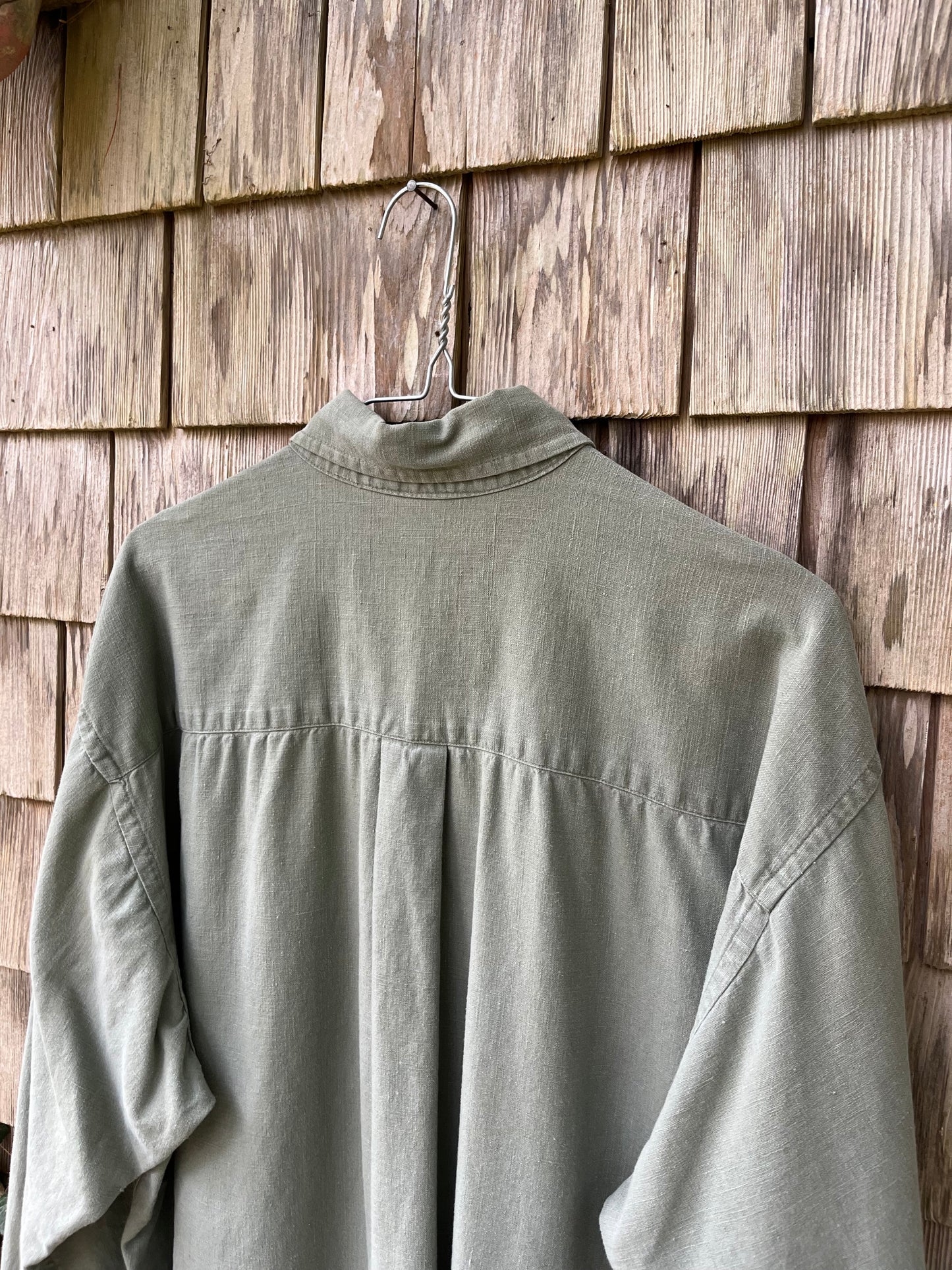 90s Britches Linen Cotton Blend Button Down Shirt (XL)