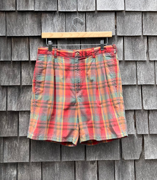 90s L.L. Bean Plaid Cotton Shorts (32/7)