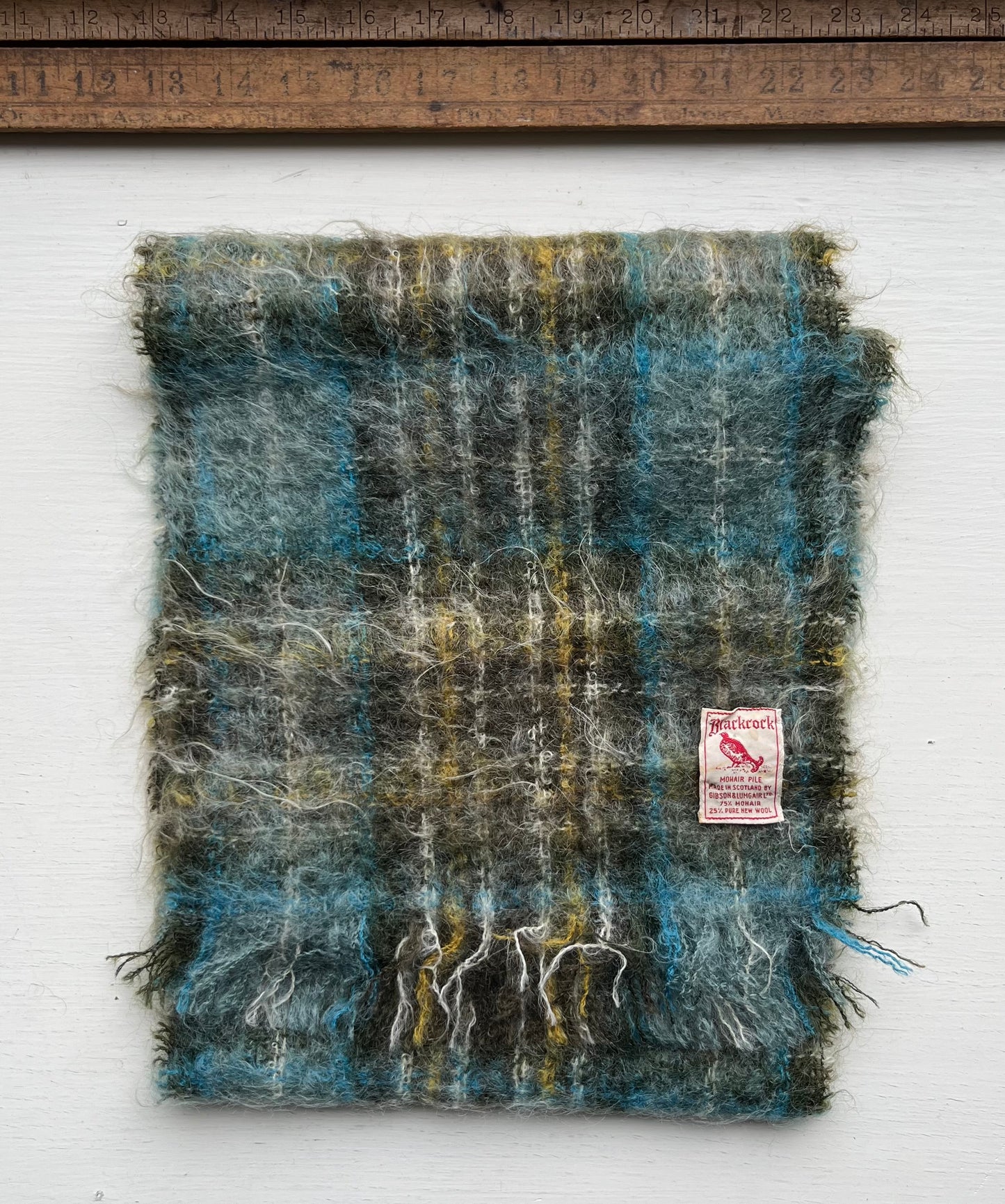 60s Blackcock Scotland Mohair Blend Scarf (10/49")